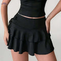 2025 High-Waisted Ruffle Mini Skirt - Versatile Layered Design   OAXG 
