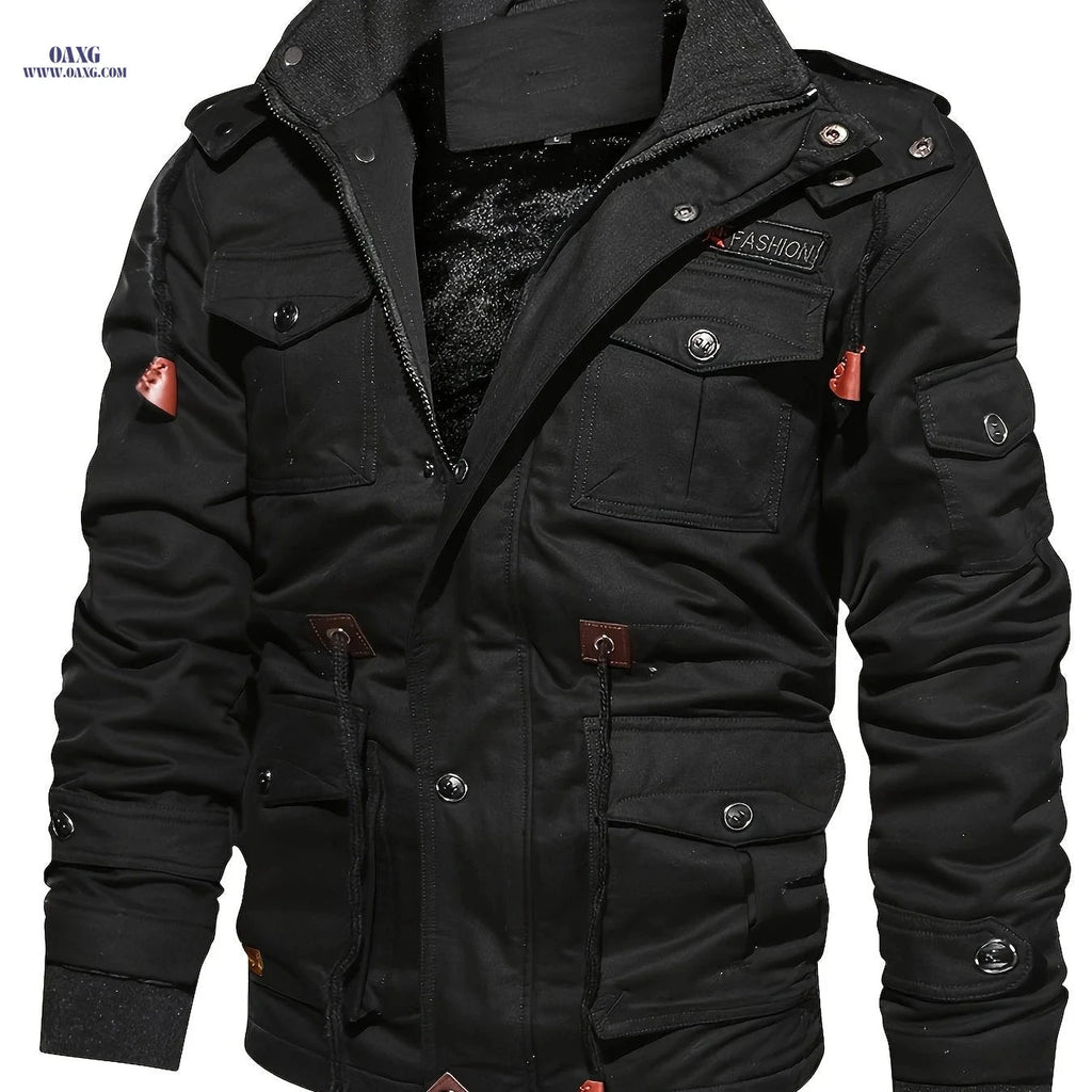 2025 Men's Casual Hooded Jacket - Multi-Pocket & Winter Ready   OAXG 