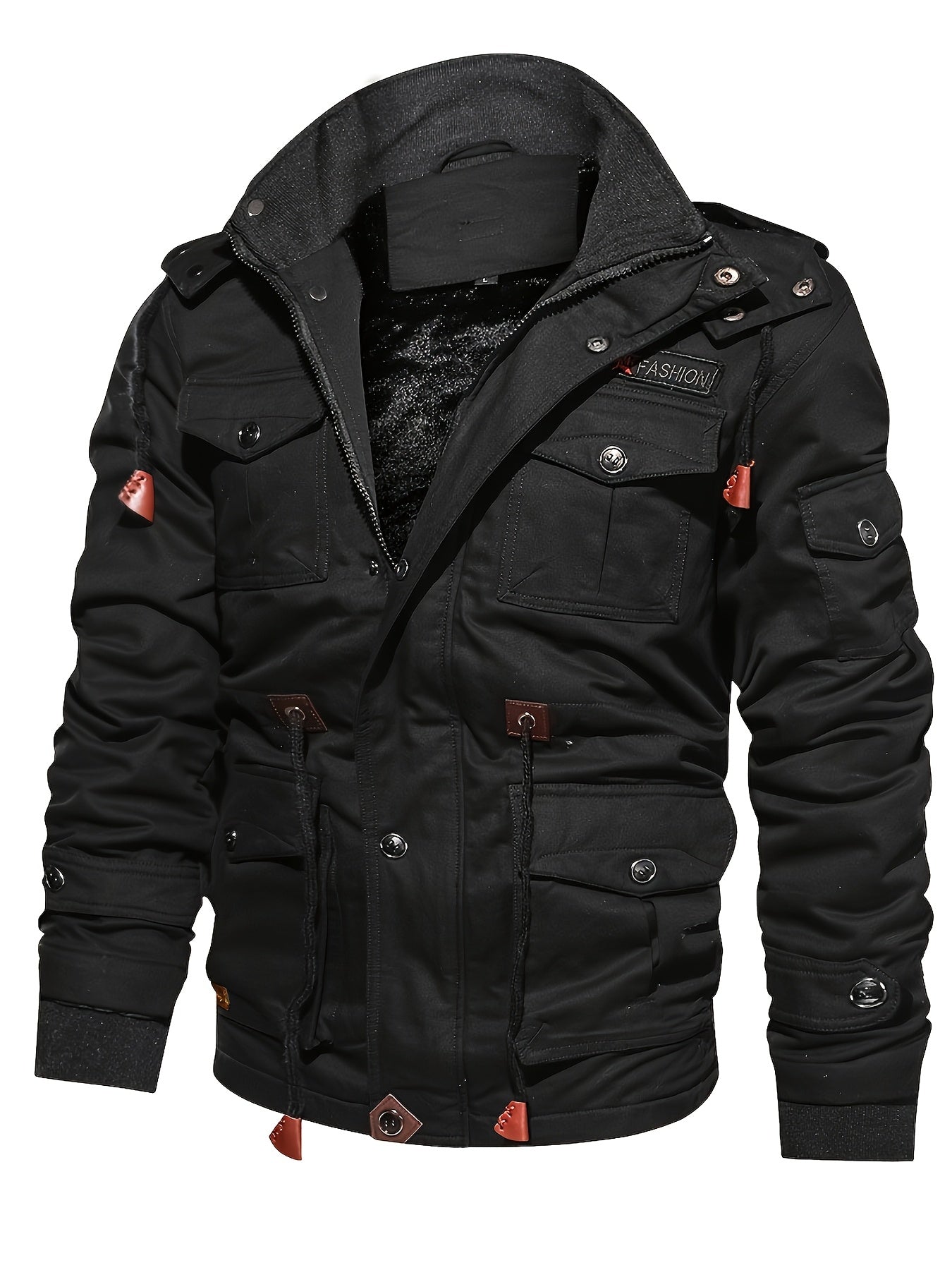 2025 Men's Casual Hooded Jacket - Multi-Pocket & Winter Ready   OAXG Black / FR XS