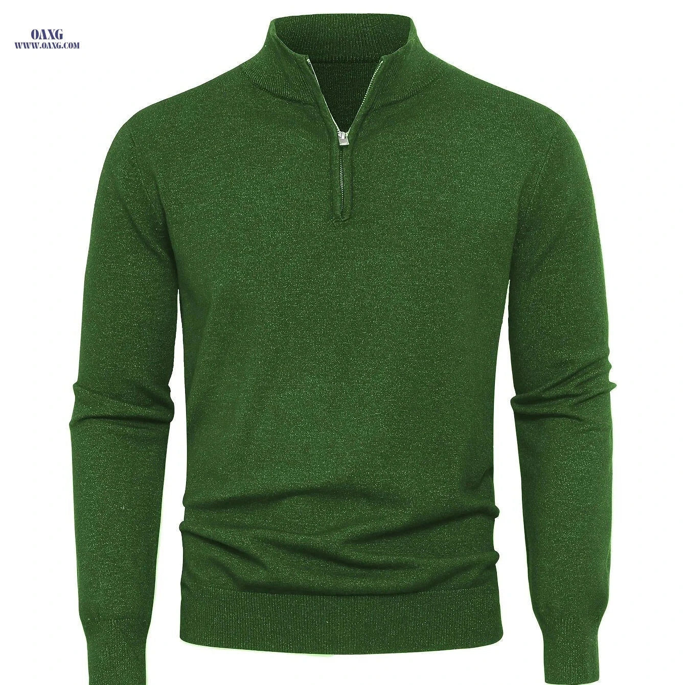 2025 Men's Casual Knit Zip-Front Sweater - Warm High-GSM Pullover   OAXG 