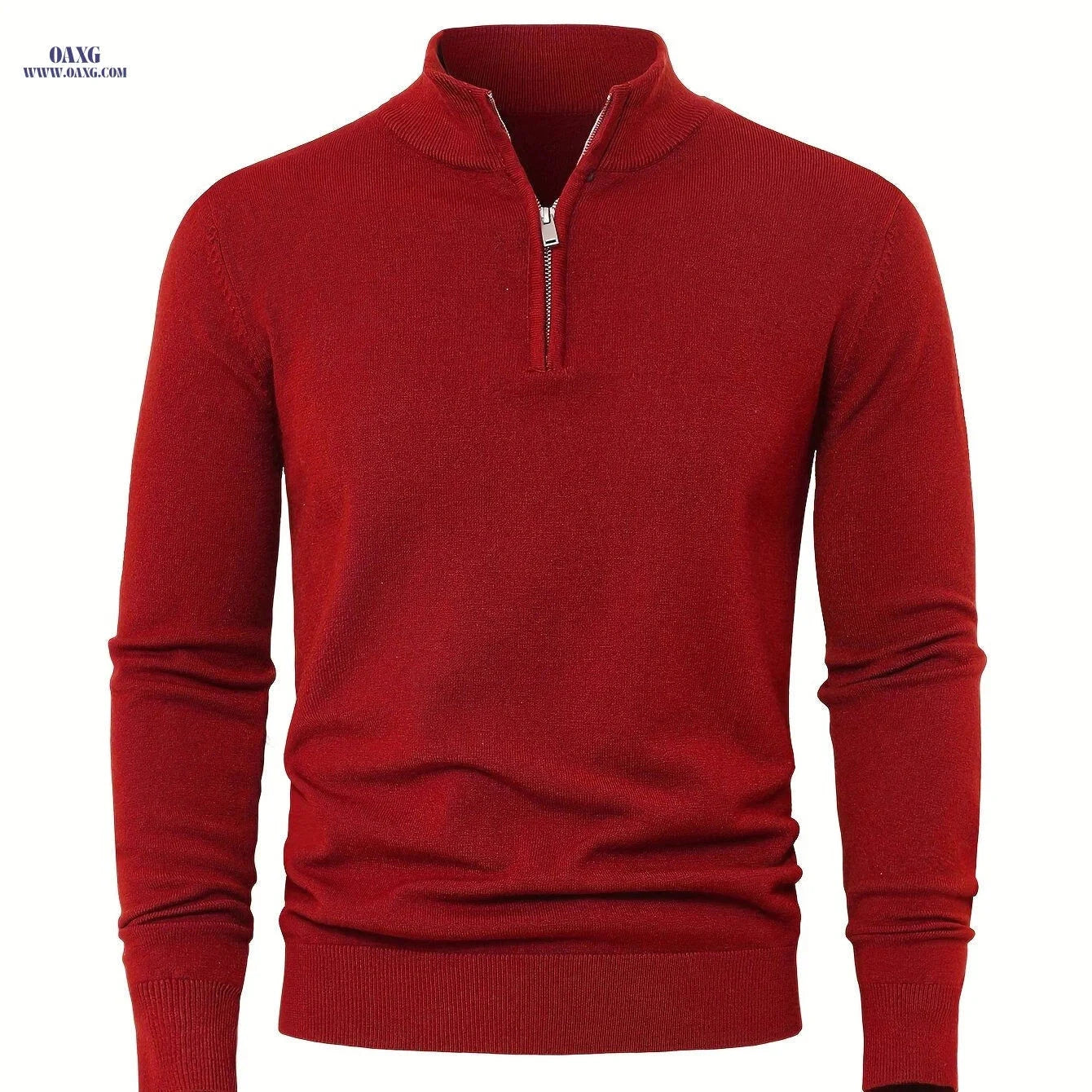 2025 Men's Casual Knit Zip-Front Sweater - Warm High-GSM Pullover   OAXG 