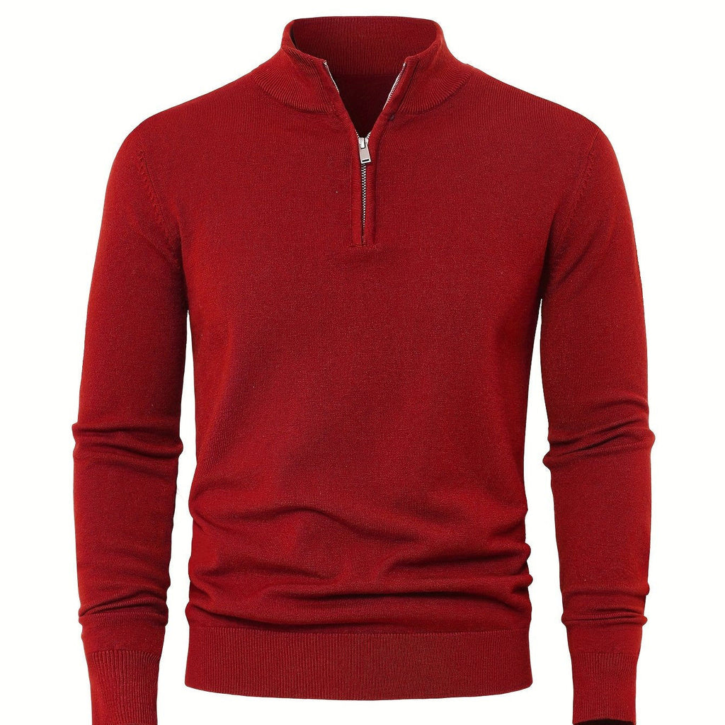 2025 Men's Casual Knit Zip-Front Sweater - Warm High-GSM Pullover   OAXG 