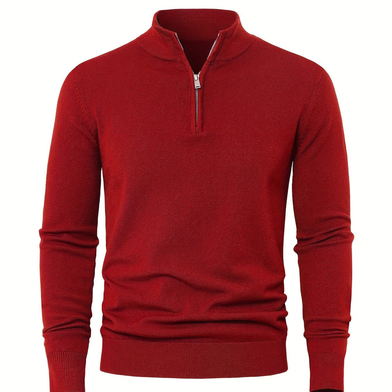 2025 Men's Casual Knit Zip-Front Sweater - Warm High-GSM Pullover   OAXG 