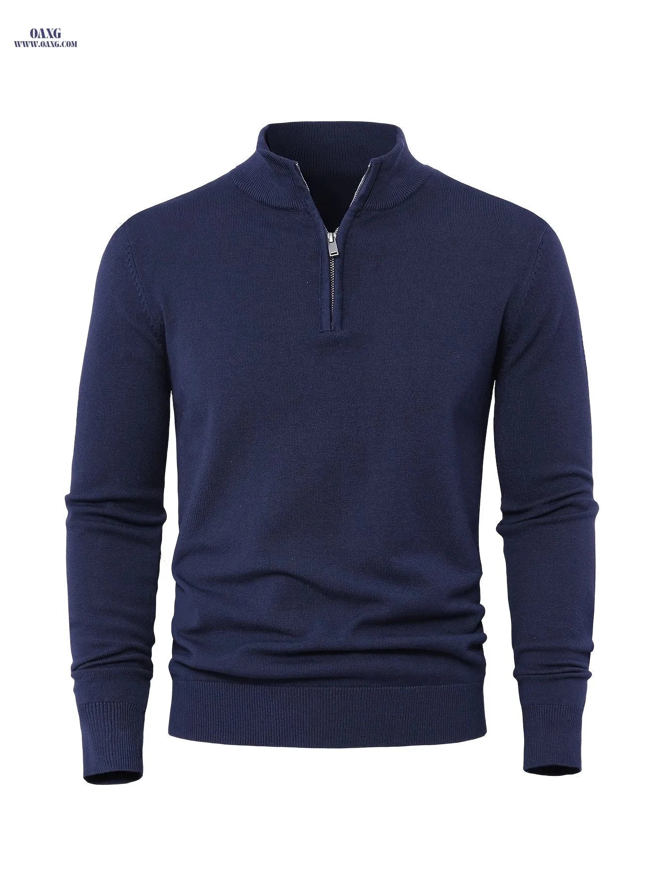2025 Men's Casual Knit Zip-Front Sweater - Warm High-GSM Pullover   OAXG 