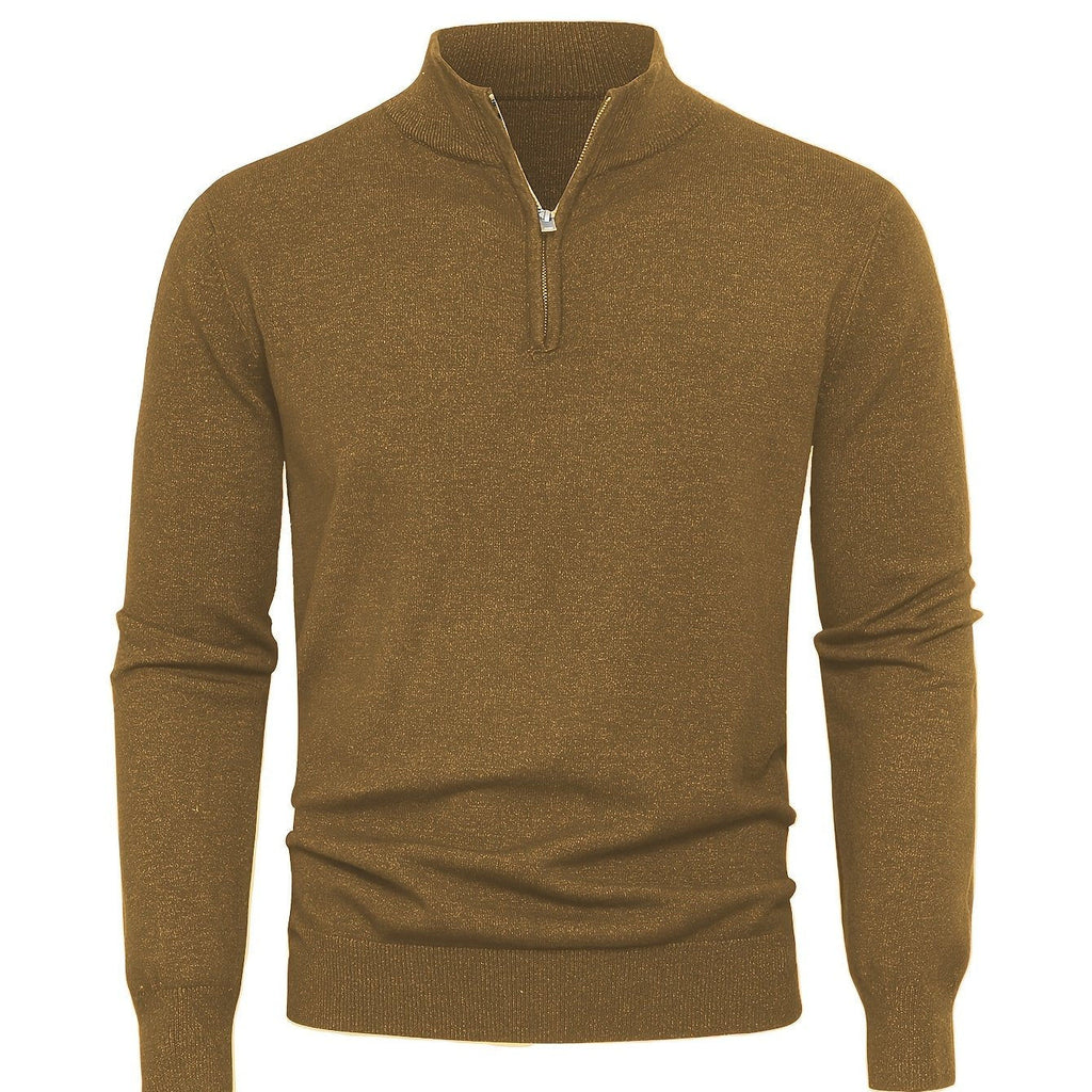2025 Men's Casual Knit Zip-Front Sweater - Warm High-GSM Pullover   OAXG 