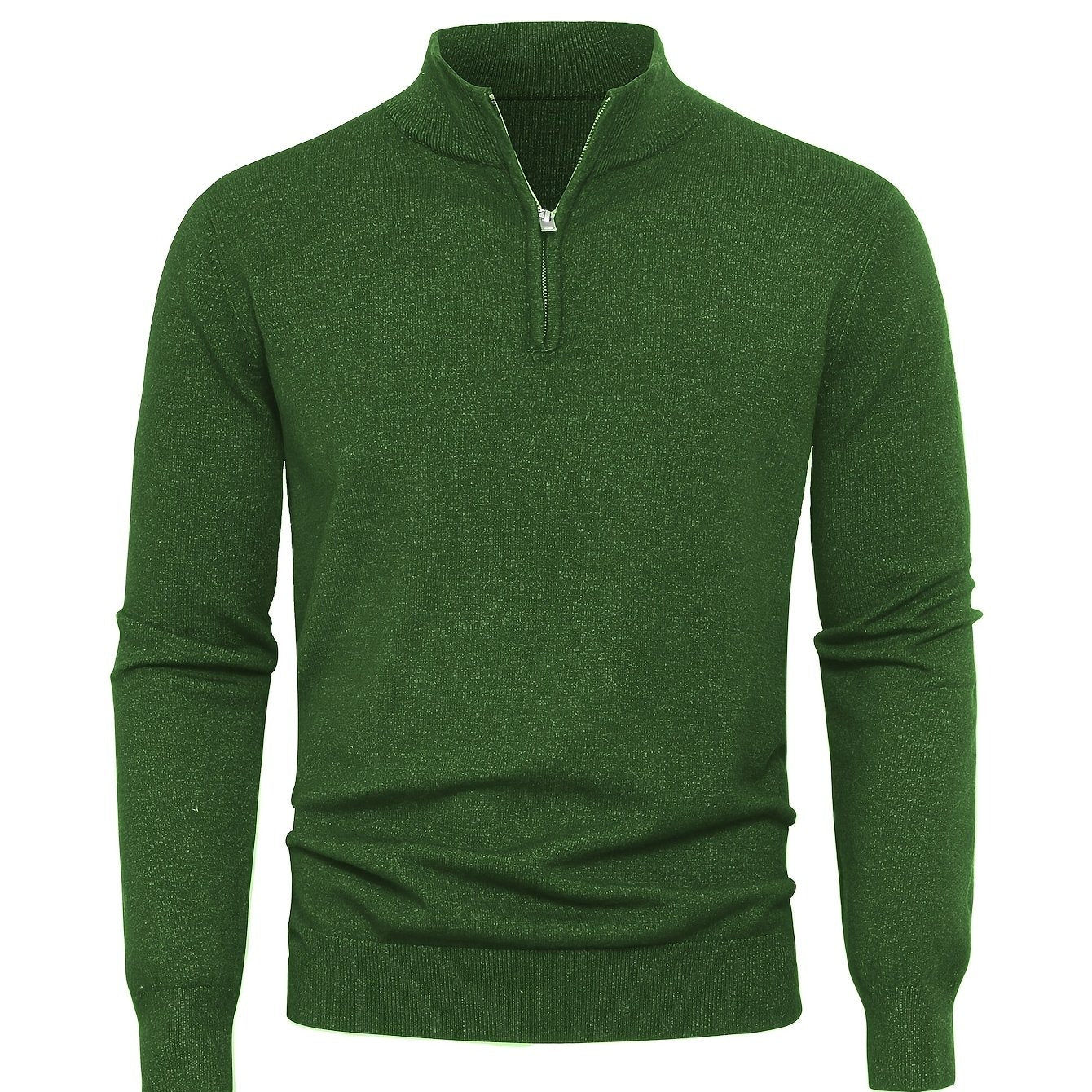 2025 Men's Casual Knit Zip-Front Sweater - Warm High-GSM Pullover   OAXG 