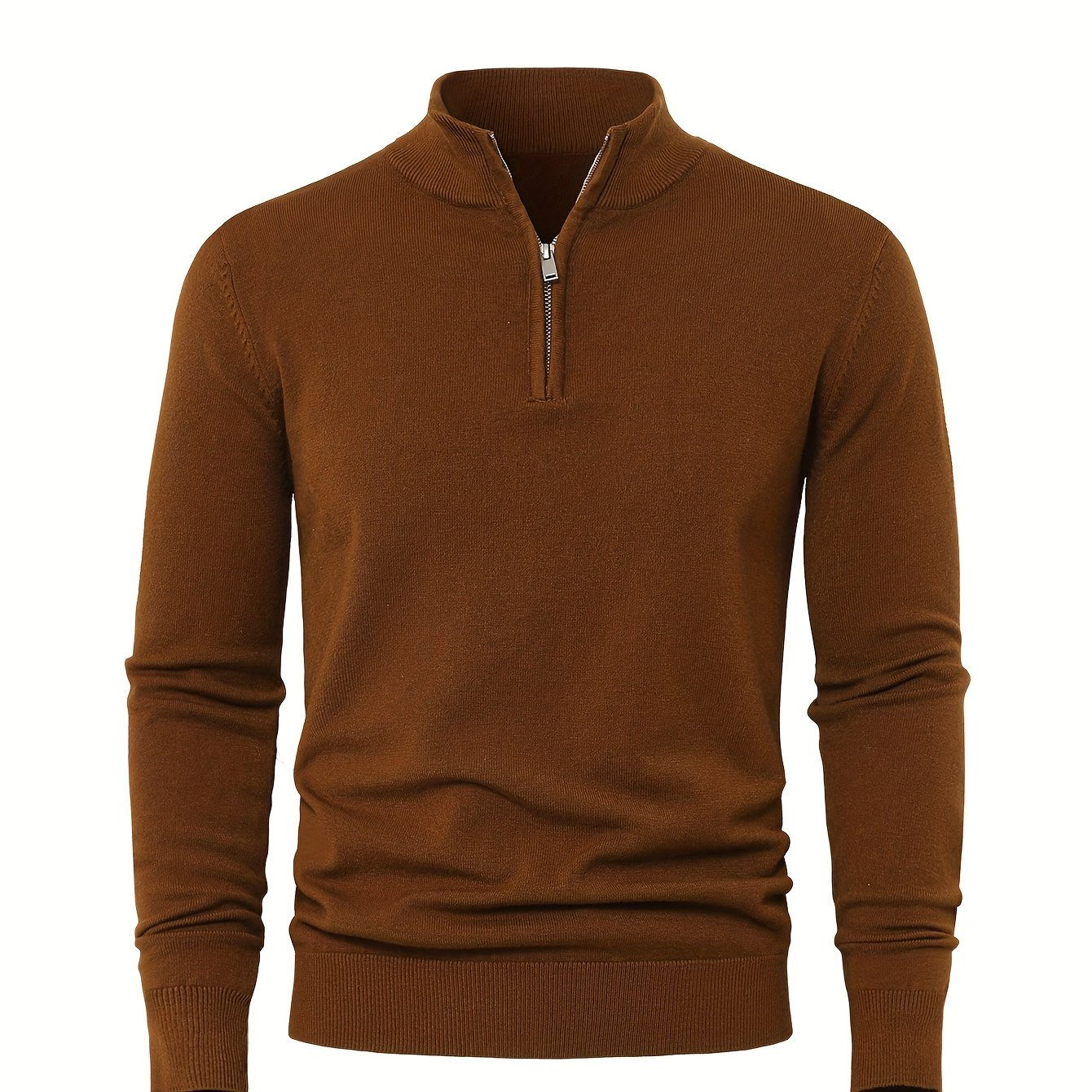 2025 Men's Casual Knit Zip-Front Sweater - Warm High-GSM Pullover   OAXG 