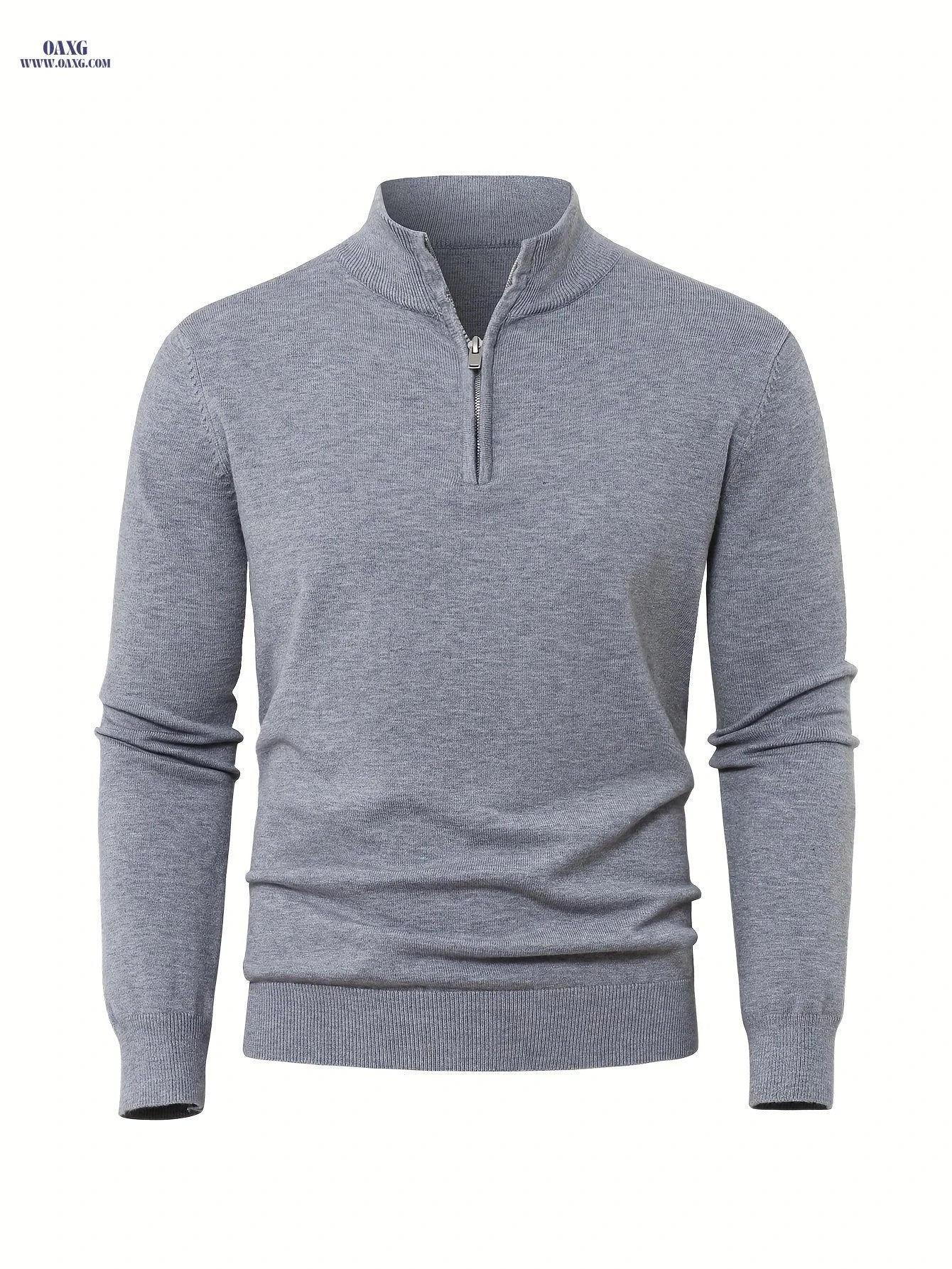 2025 Men's Casual Knit Zip-Front Sweater - Warm High-GSM Pullover   OAXG 