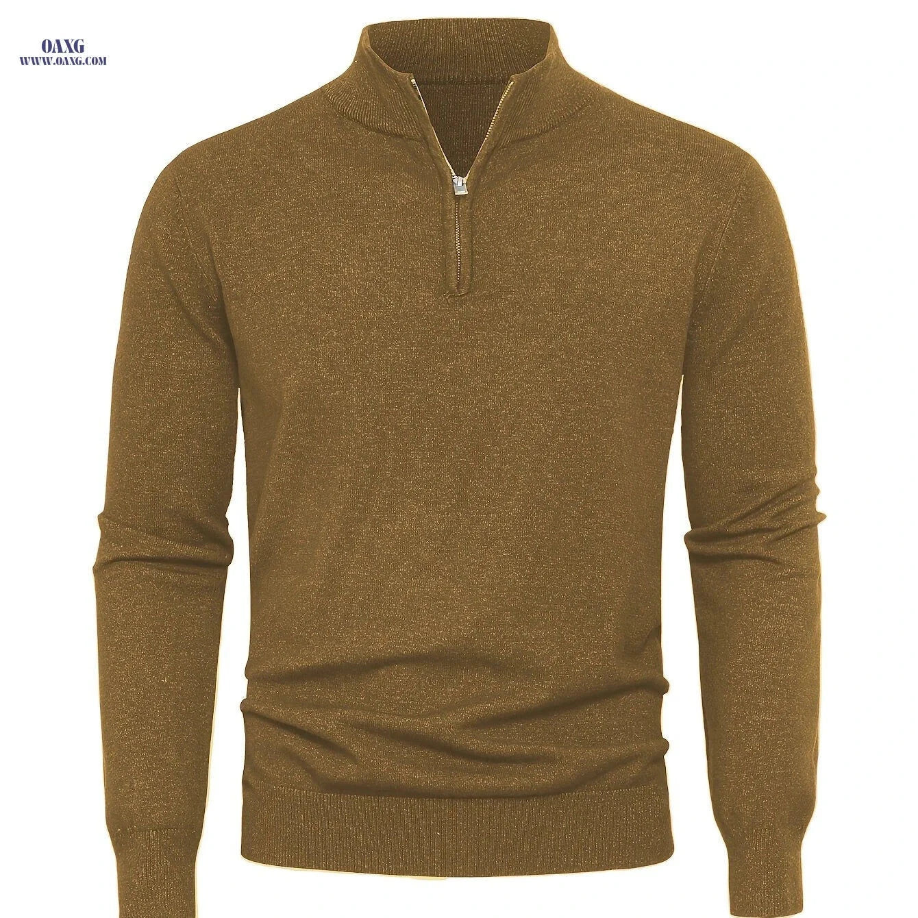 2025 Men's Casual Knit Zip-Front Sweater - Warm High-GSM Pullover   OAXG 