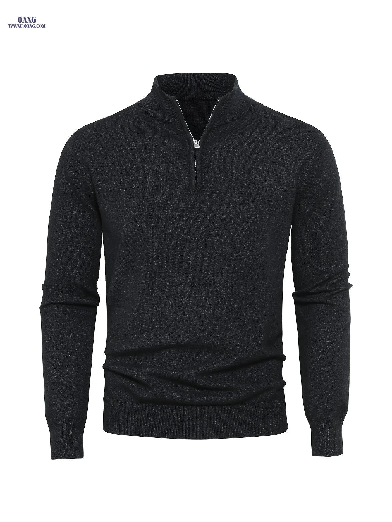 2025 Men's Casual Knit Zip-Front Sweater - Warm High-GSM Pullover   OAXG 