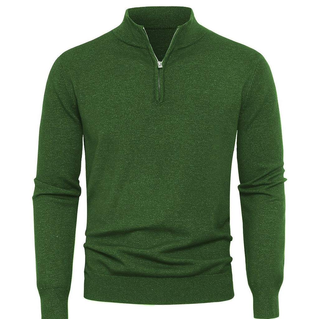 2025 Men's Casual Knit Zip-Front Sweater - Warm High-GSM Pullover   OAXG 