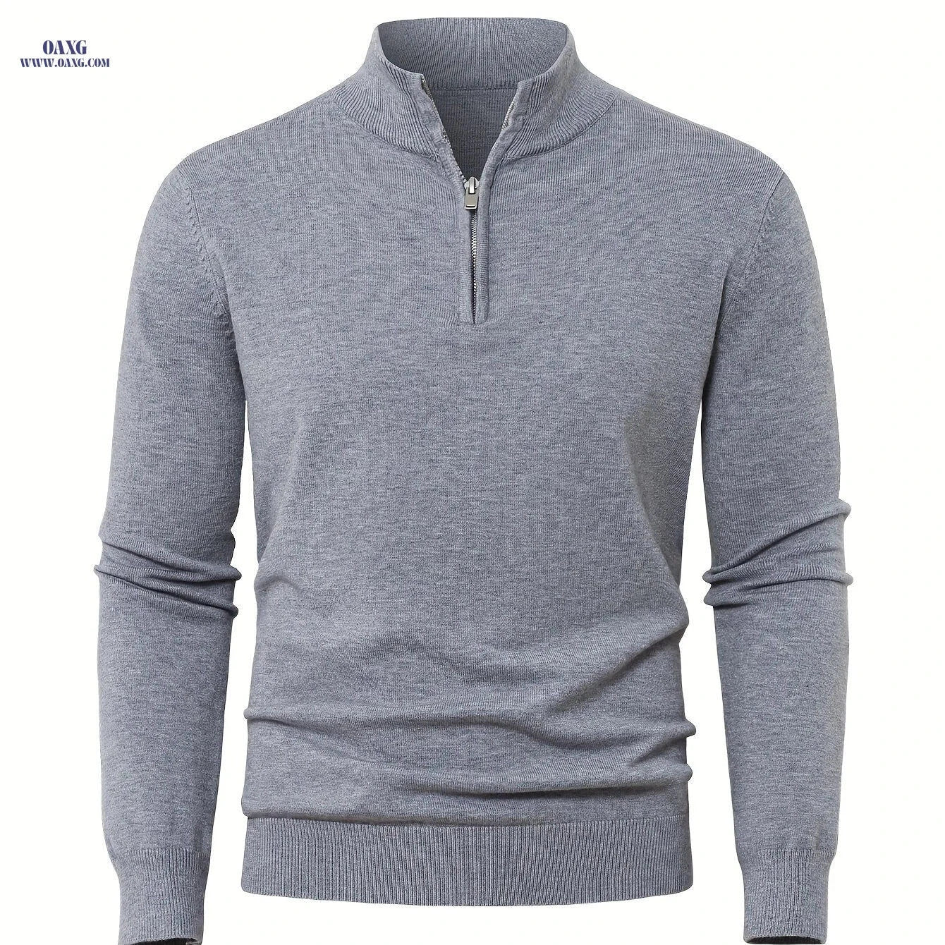 2025 Men's Casual Knit Zip-Front Sweater - Warm High-GSM Pullover   OAXG 