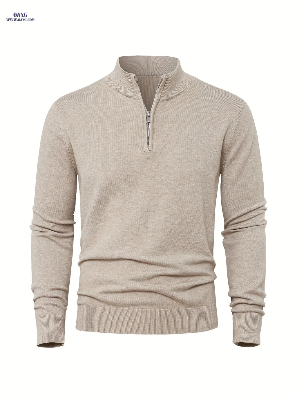 2025 Men's Casual Knit Zip-Front Sweater - Warm High-GSM Pullover   OAXG 