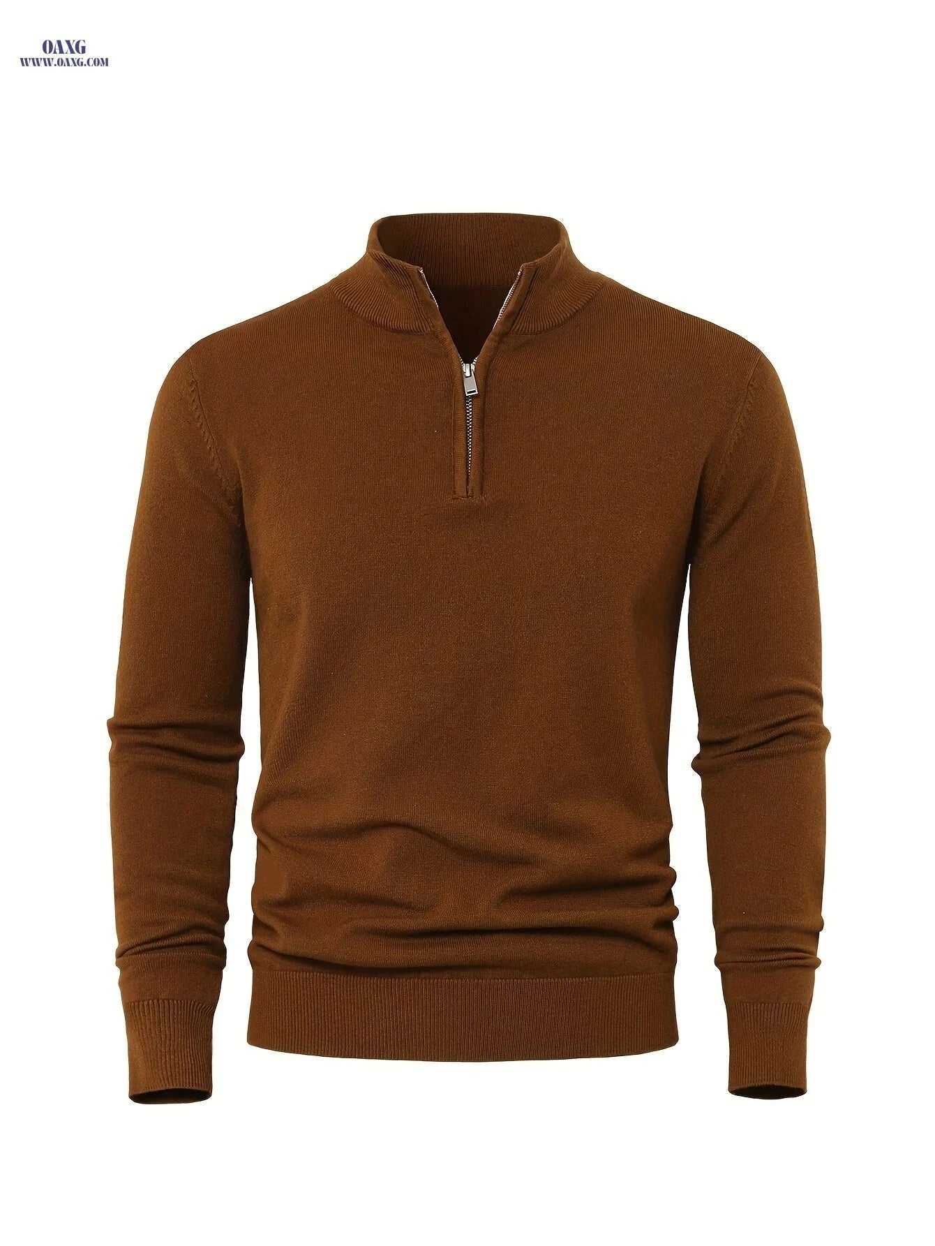 2025 Men's Casual Knit Zip-Front Sweater - Warm High-GSM Pullover   OAXG Black / FR XS