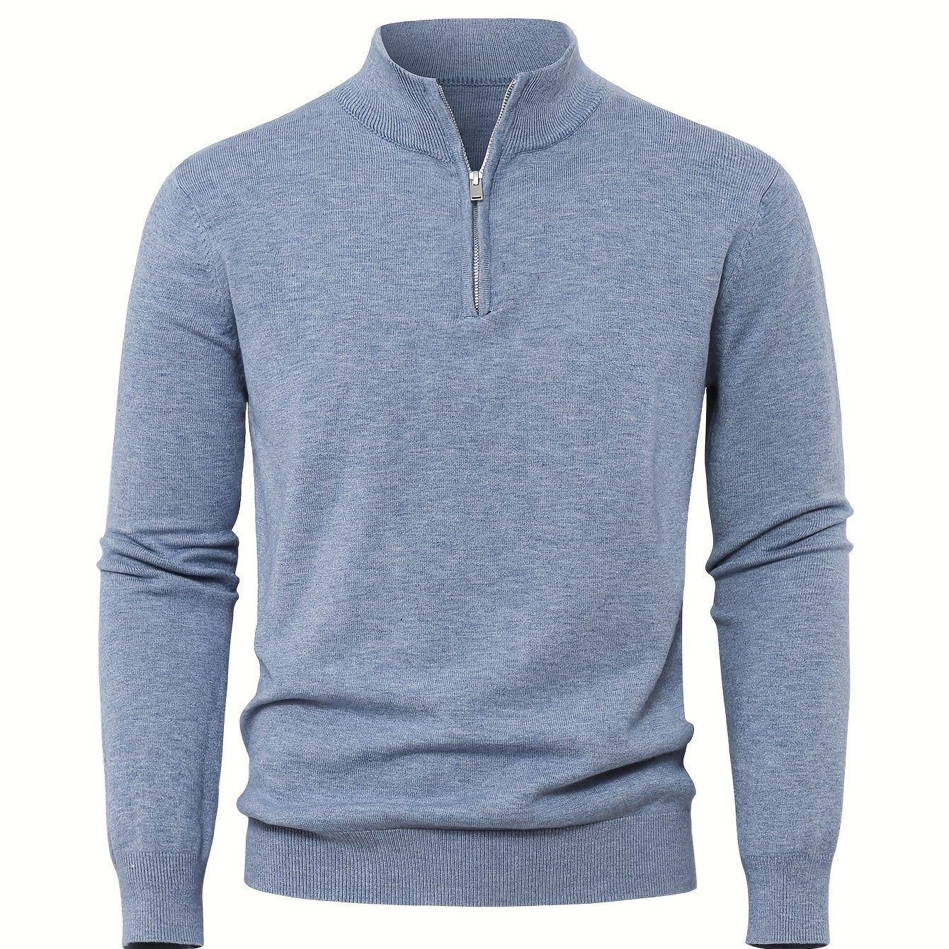 2025 Men's Casual Knit Zip-Front Sweater - Warm High-GSM Pullover   OAXG 
