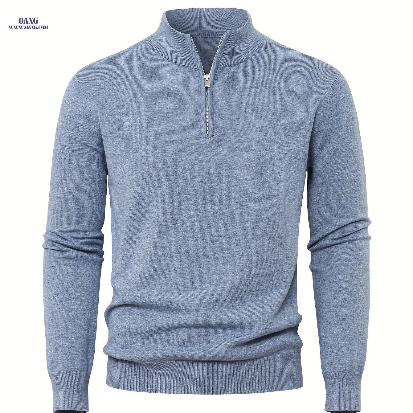 2025 Men's Casual Knit Zip-Front Sweater - Warm High-GSM Pullover   OAXG 