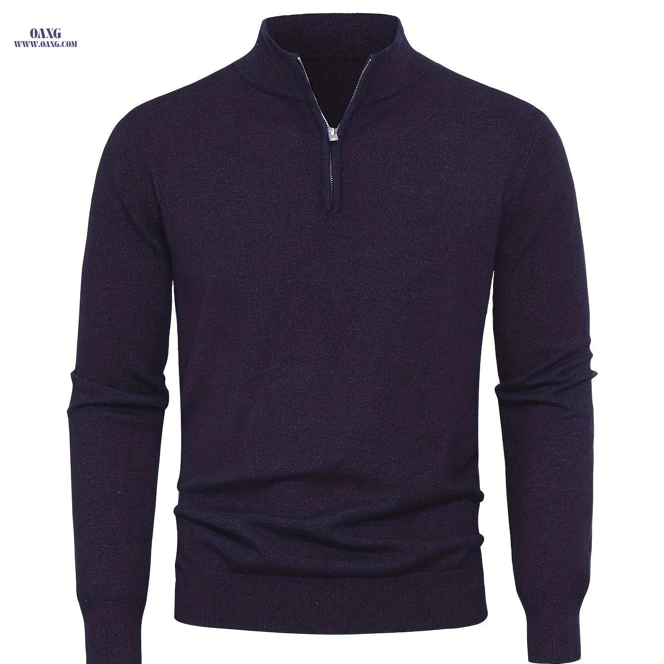 2025 Men's Casual Knit Zip-Front Sweater - Warm High-GSM Pullover   OAXG 