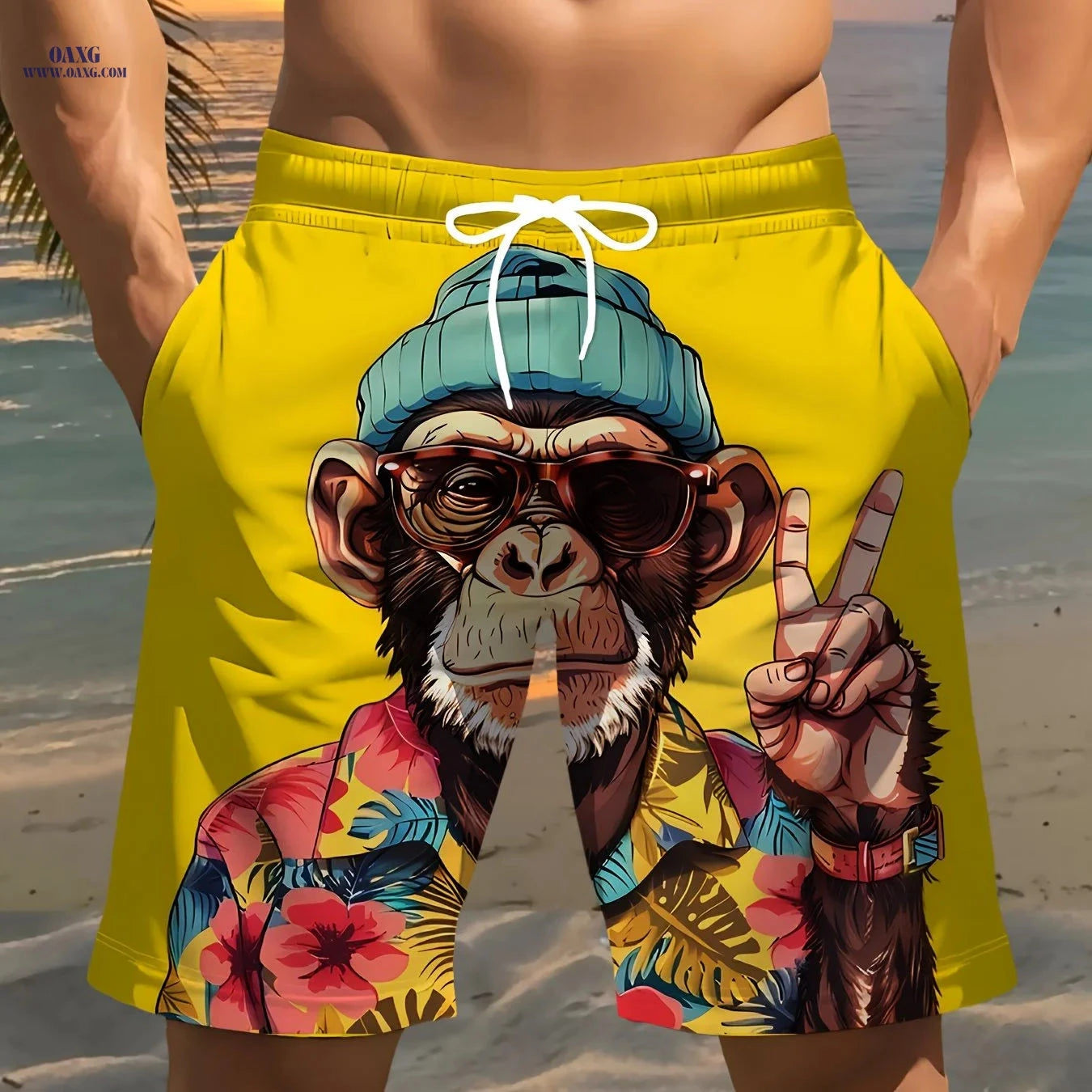 2025 Men's Fashion Beach Shorts - Lightweight & Comfortable Fit   OAXG Yellow / FR S