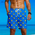 2025 Men's Fashion Beach Shorts - Stylish 3D Duck Print for Summer   OAXG Blue / S