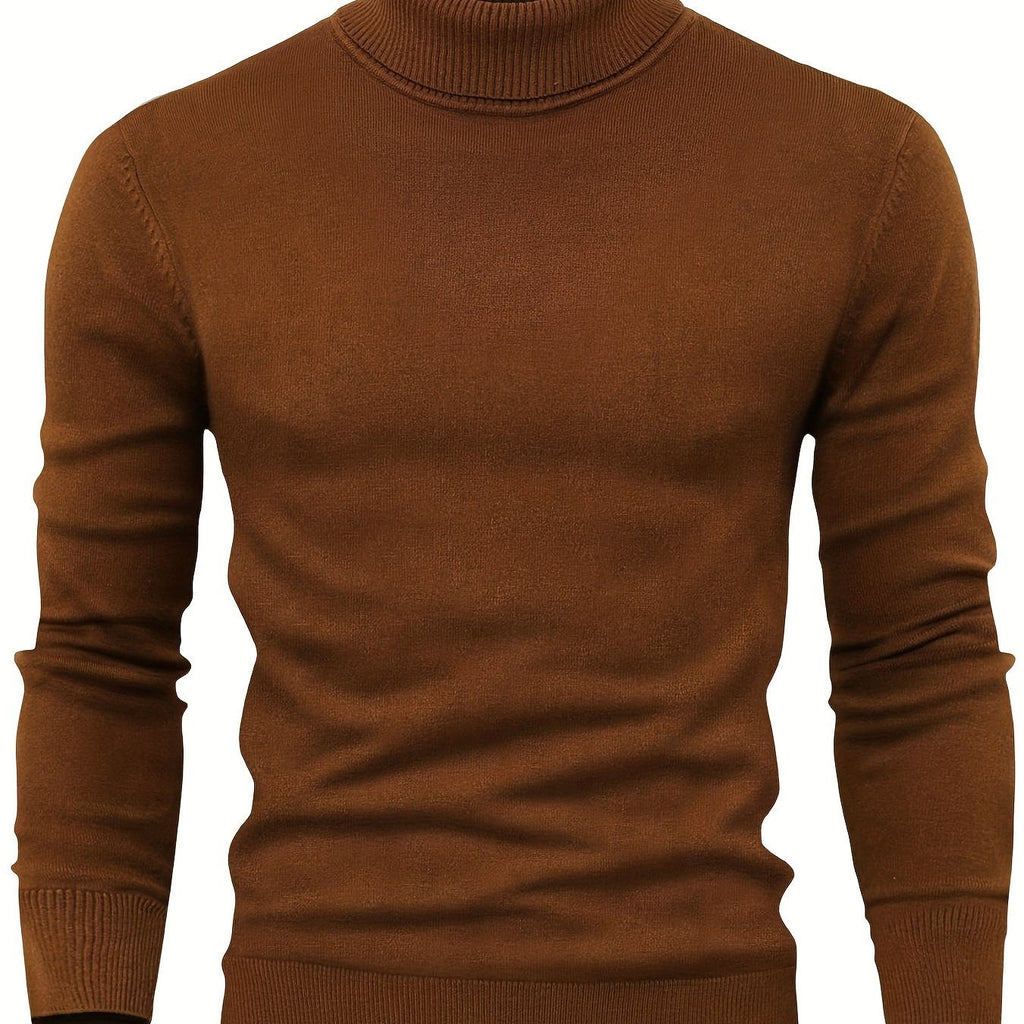 2025 Men's High-Neck Sweater - Warm Blended Knit for Fall/Winter   OAXG 