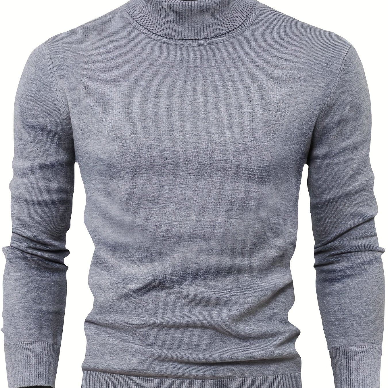 2025 Men's High-Neck Sweater - Warm Blended Knit for Fall/Winter   OAXG 