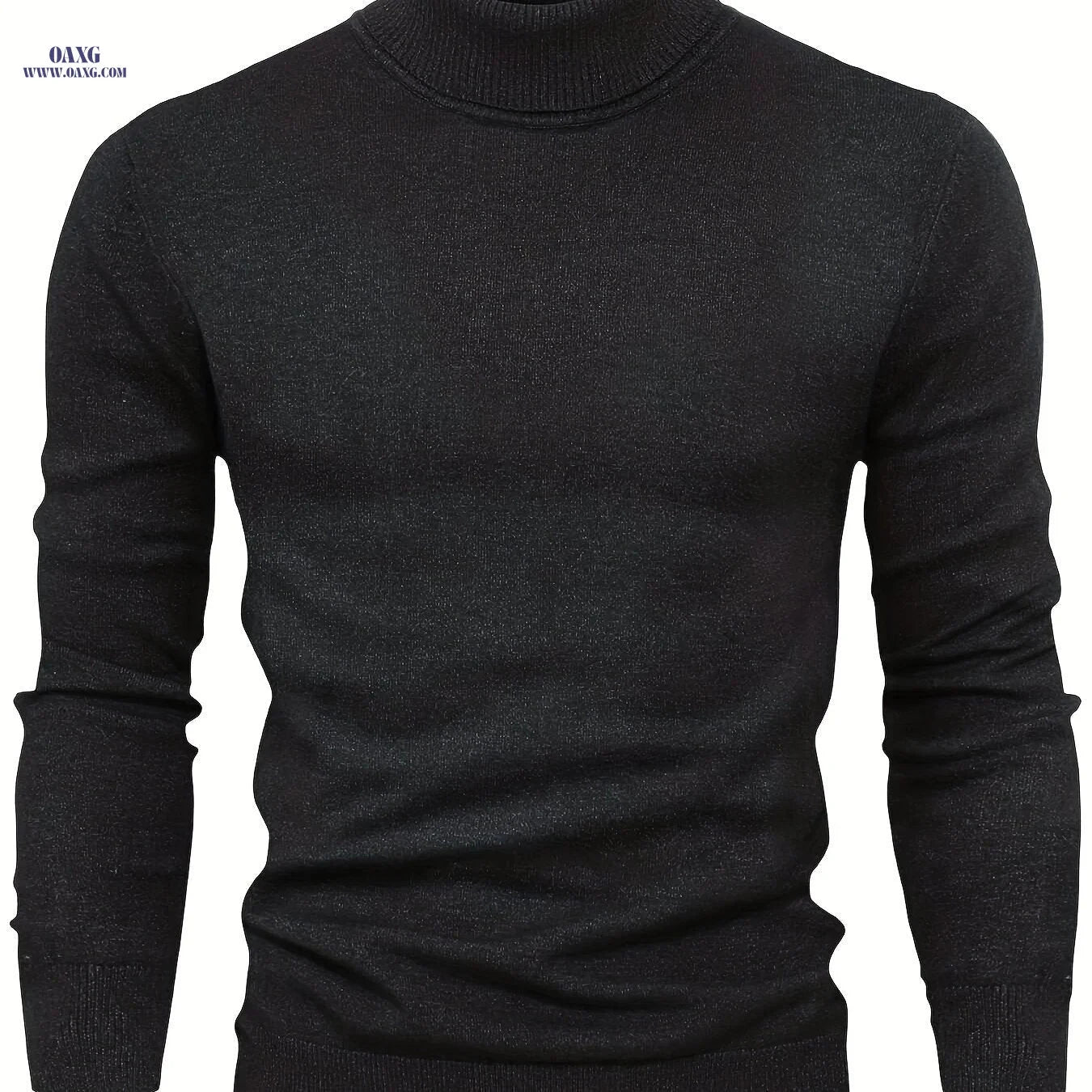2025 Men's High-Neck Sweater - Warm Blended Knit for Fall/Winter   OAXG 