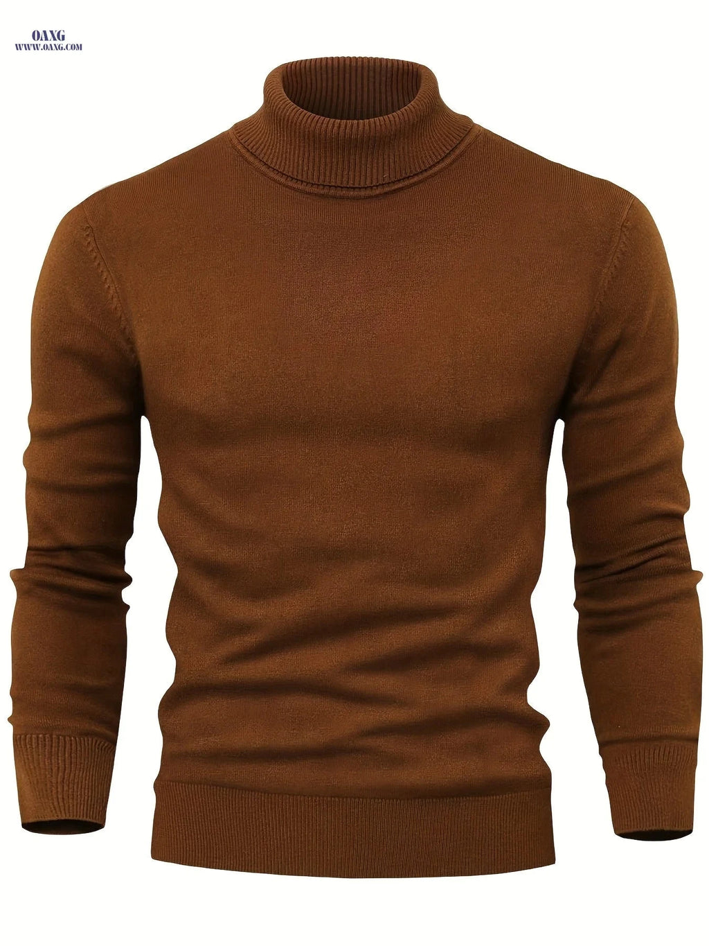 2025 Men's High-Neck Sweater - Warm Blended Knit for Fall/Winter   OAXG 