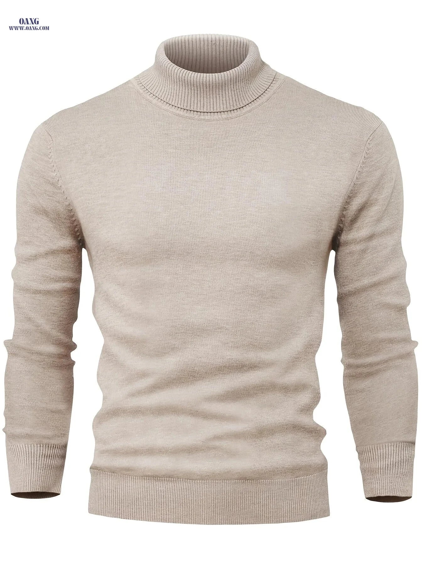 2025 Men's High-Neck Sweater - Warm Blended Knit for Fall/Winter   OAXG 