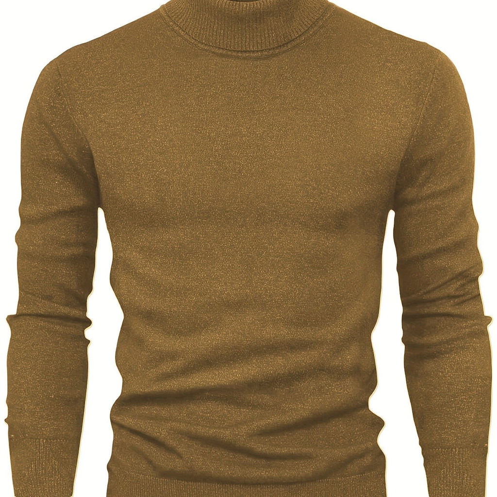 2025 Men's High-Neck Sweater - Warm Blended Knit for Fall/Winter   OAXG 