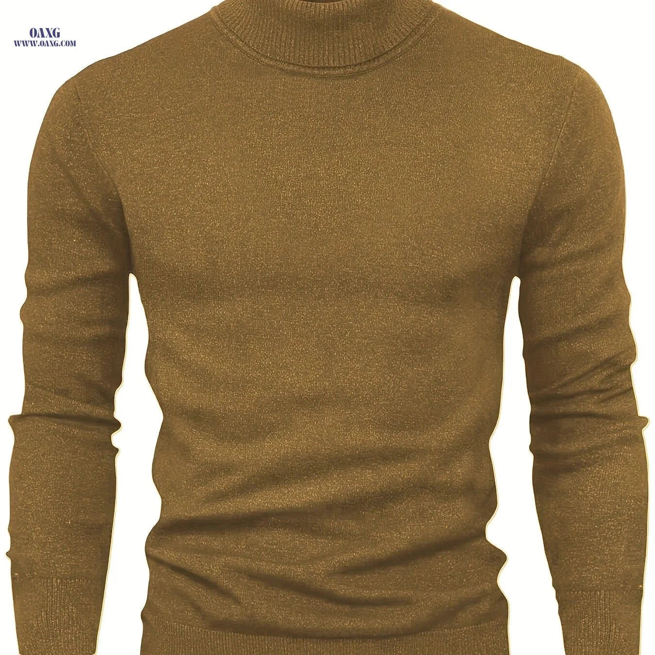 2025 Men's High-Neck Sweater - Warm Blended Knit for Fall/Winter   OAXG 
