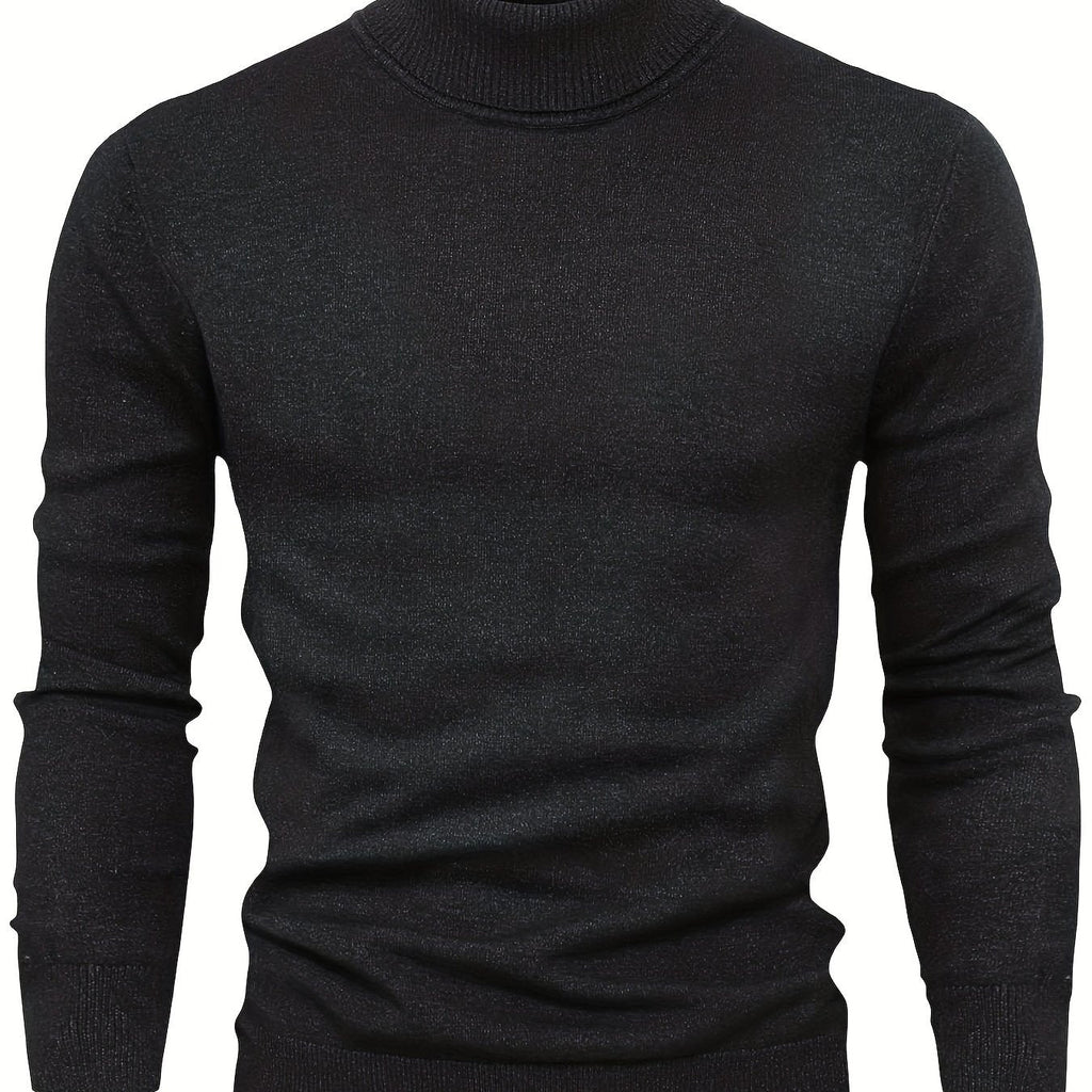 2025 Men's High-Neck Sweater - Warm Blended Knit for Fall/Winter   OAXG 