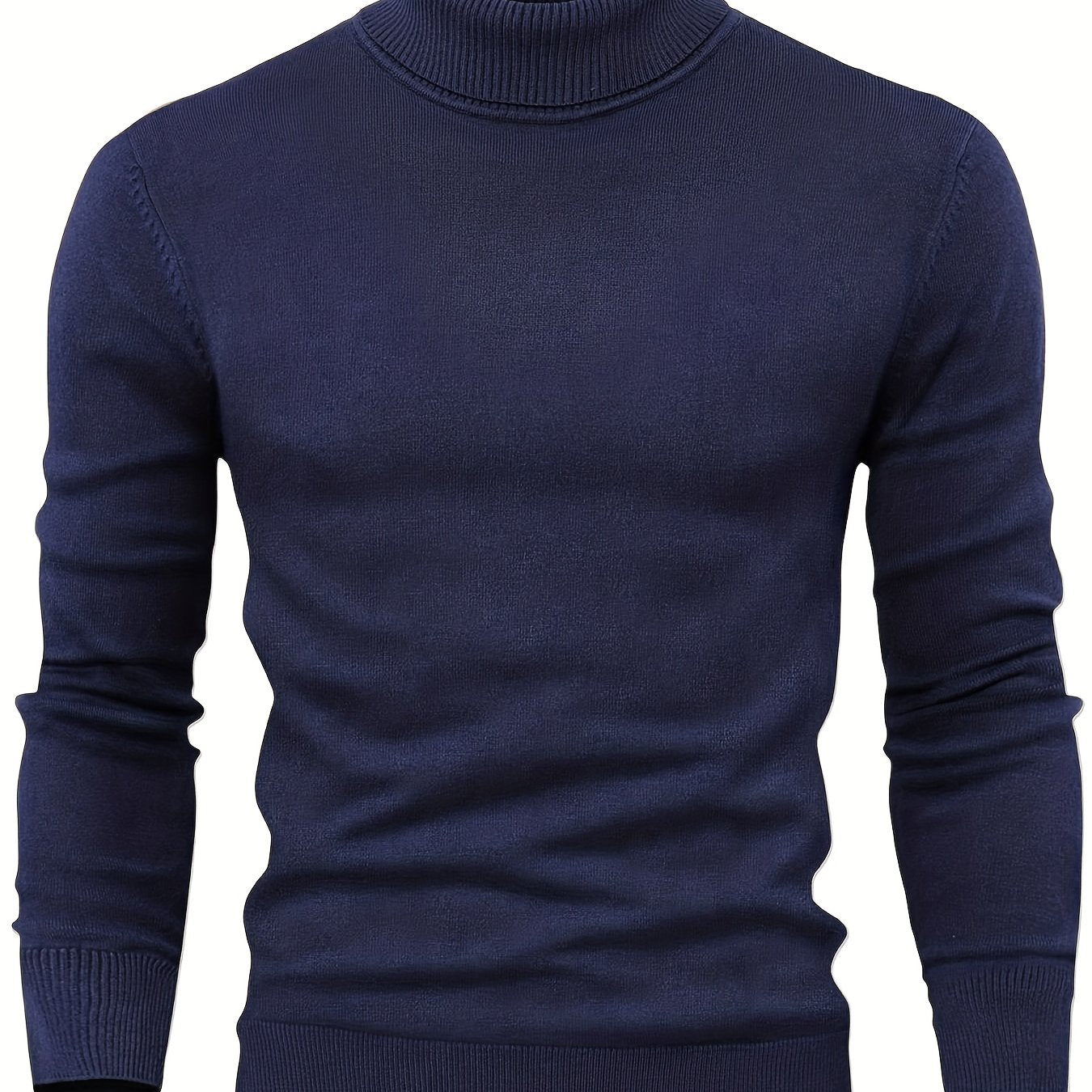 2025 Men's High-Neck Sweater - Warm Blended Knit for Fall/Winter   OAXG 