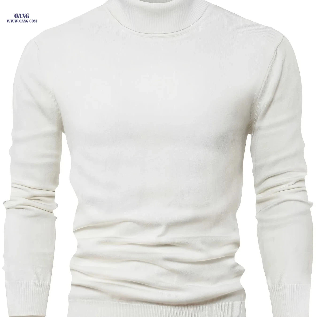 2025 Men's High-Neck Sweater - Warm Blended Knit for Fall/Winter   OAXG 