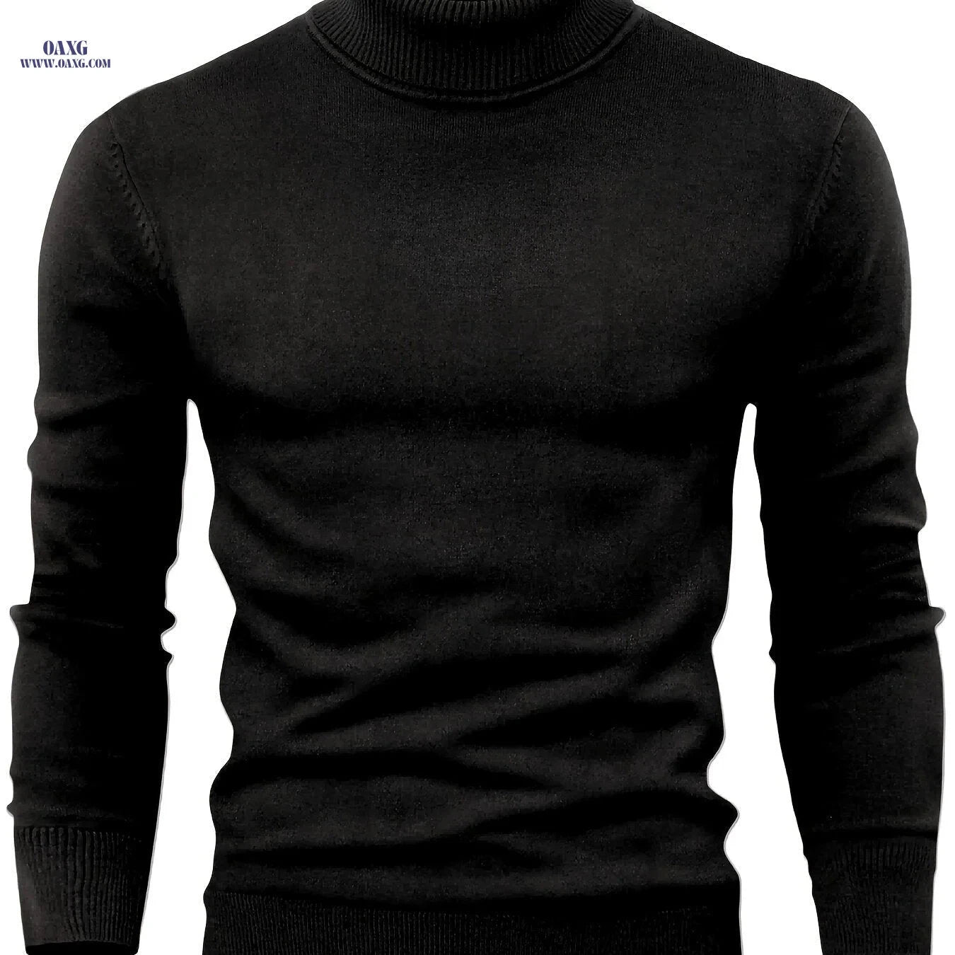 2025 Men's High-Neck Sweater - Warm Blended Knit for Fall/Winter   OAXG 