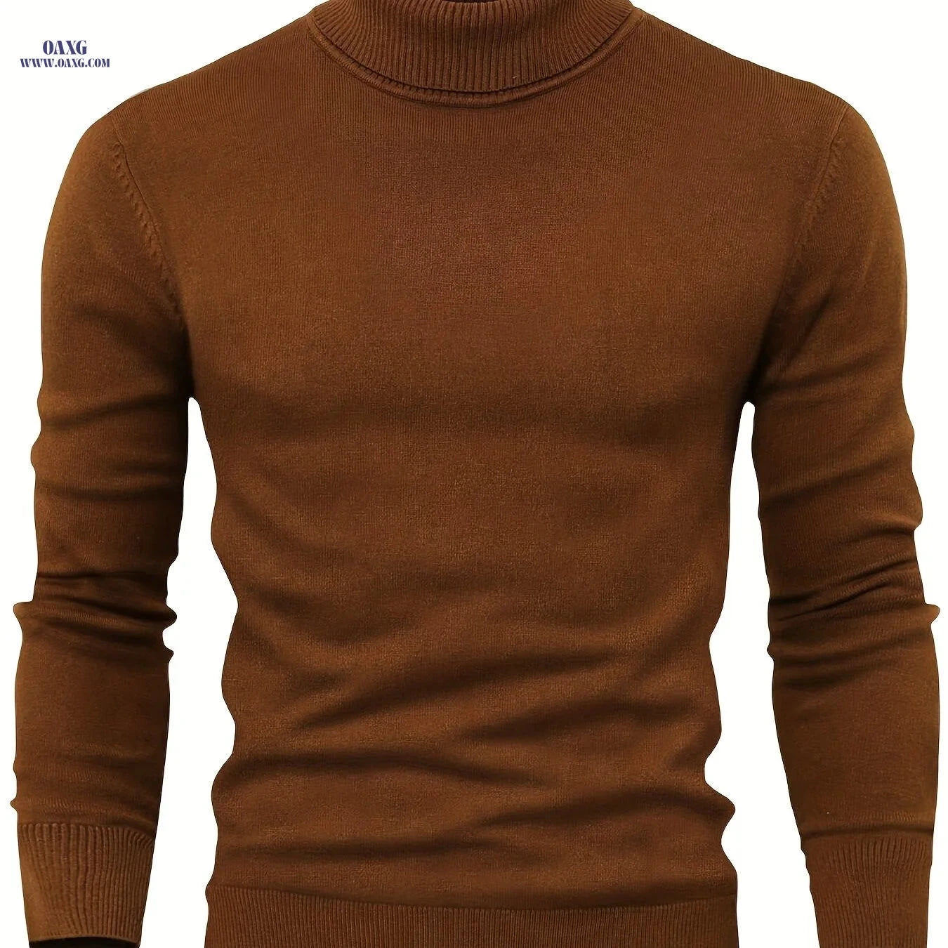 2025 Men's High-Neck Sweater - Warm Blended Knit for Fall/Winter   OAXG 