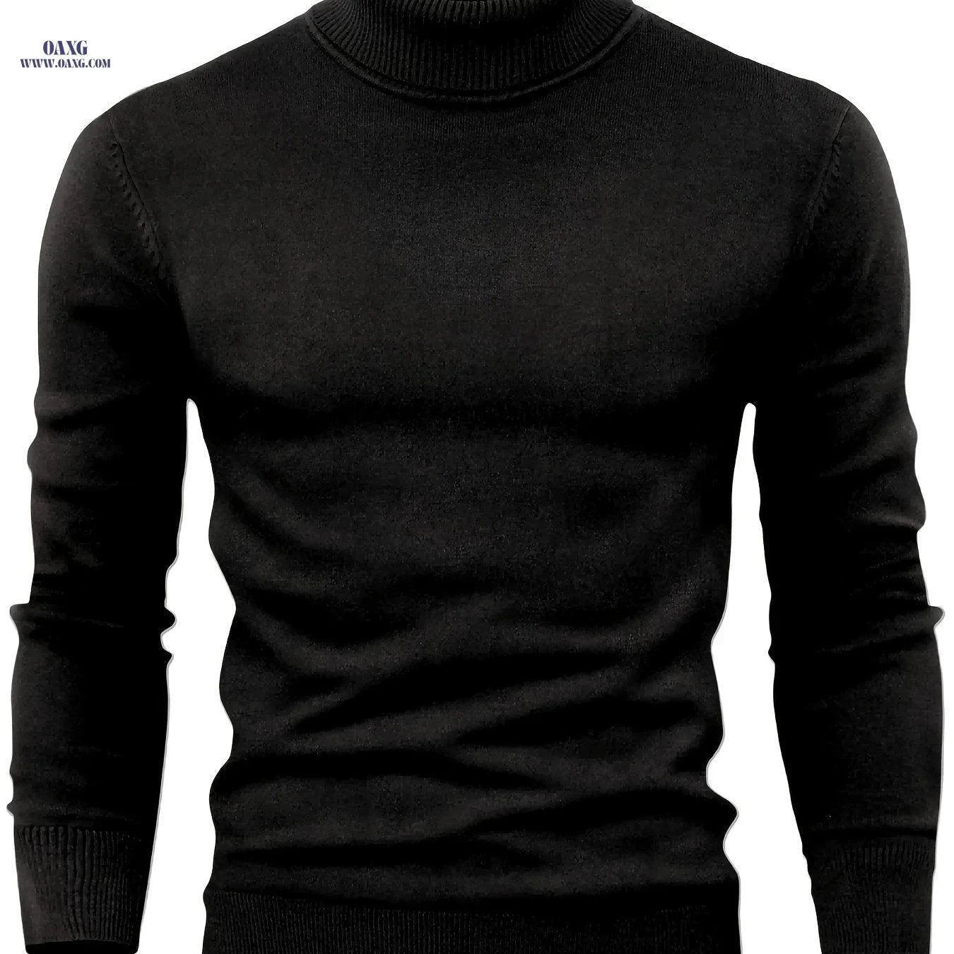 2025 Men's High-Neck Sweater - Warm Blended Knit for Fall/Winter   OAXG Royal Blue / FR XS