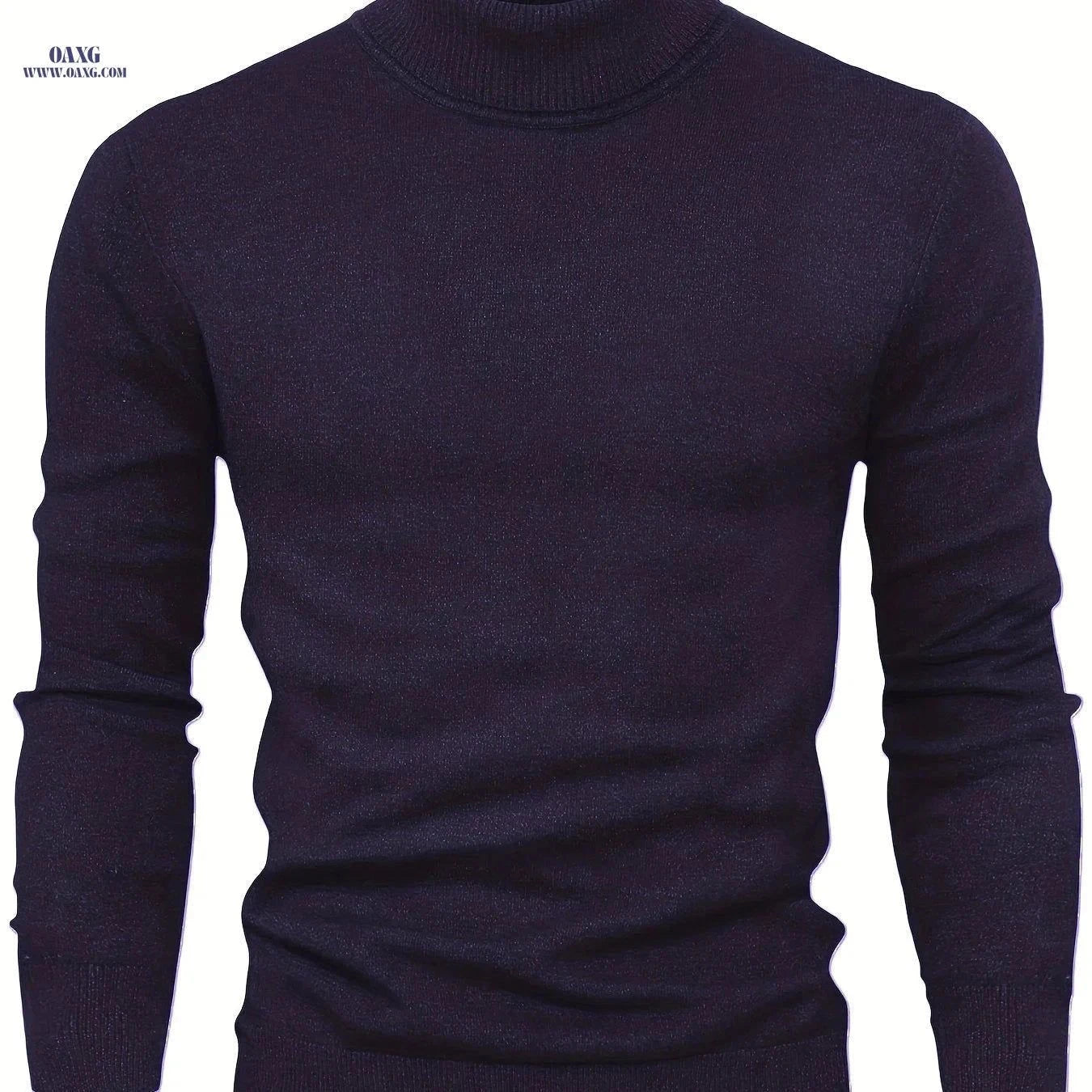 2025 Men's High-Neck Sweater - Warm Blended Knit for Fall/Winter   OAXG Royal Blue / FR XS