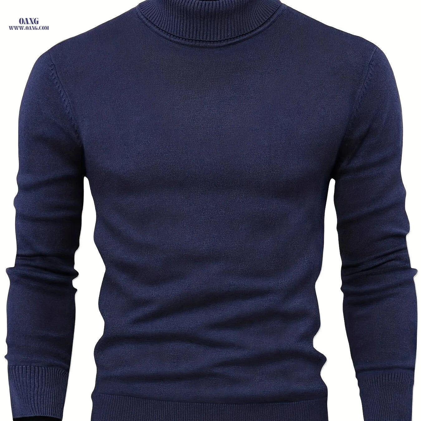 2025 Men's High-Neck Sweater - Warm Blended Knit for Fall/Winter   OAXG Royal Blue / FR XS
