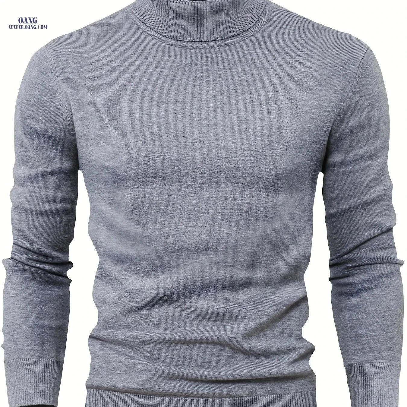 2025 Men's High-Neck Sweater - Warm Blended Knit for Fall/Winter   OAXG Royal Blue / FR XS
