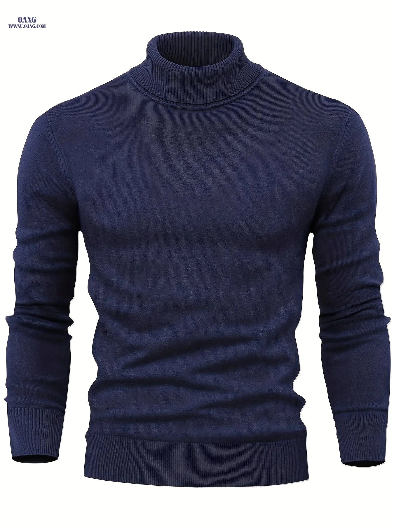 2025 Men's High-Neck Sweater - Warm Blended Knit for Fall/Winter   OAXG 