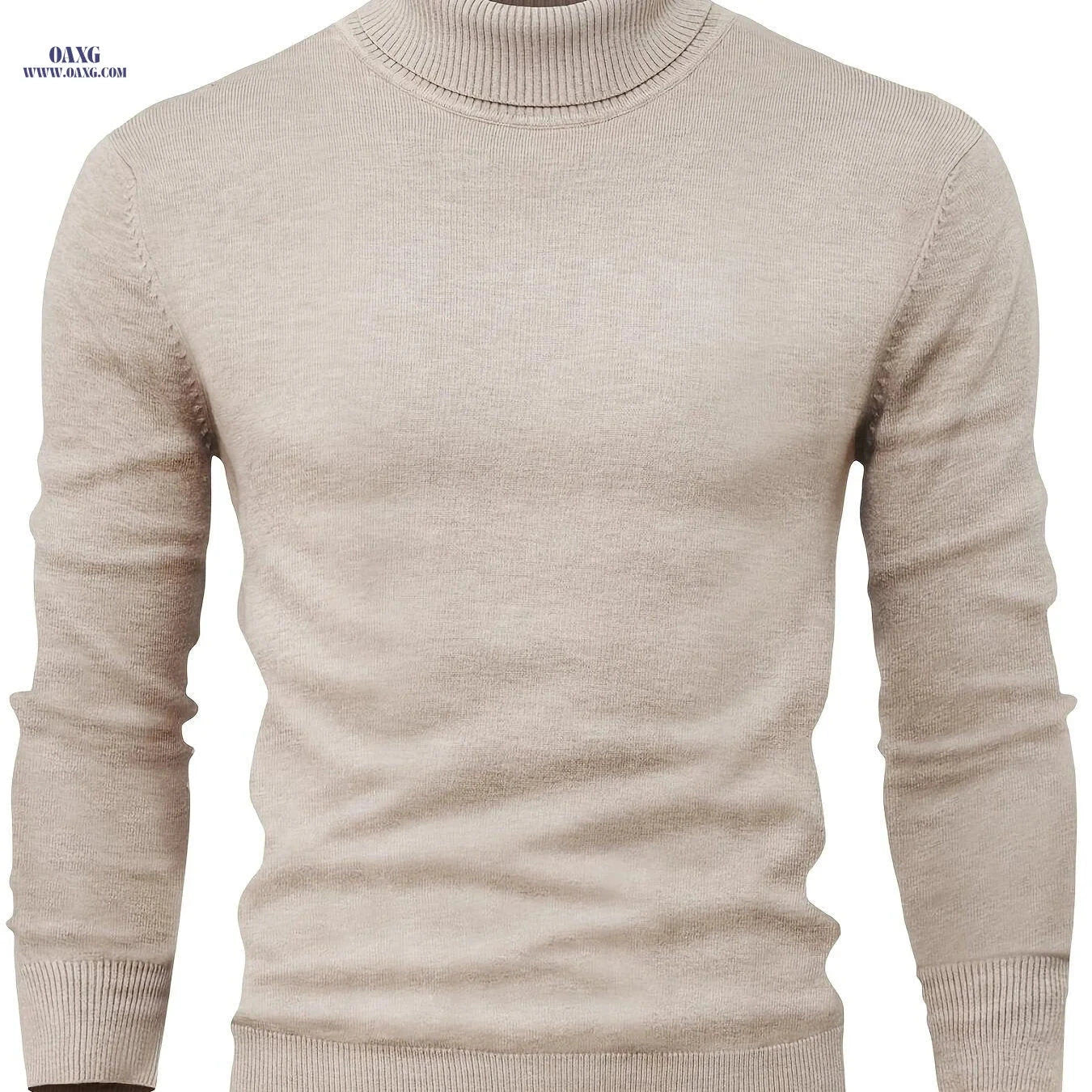 2025 Men's High-Neck Sweater - Warm Blended Knit for Fall/Winter   OAXG 