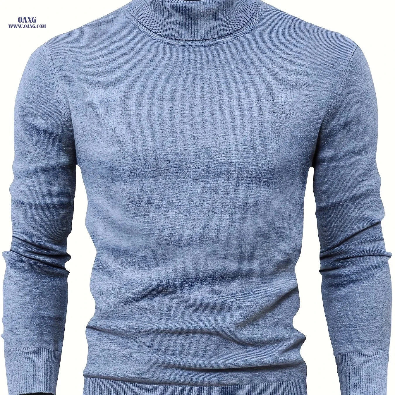 2025 Men's High-Neck Sweater - Warm Blended Knit for Fall/Winter   OAXG 