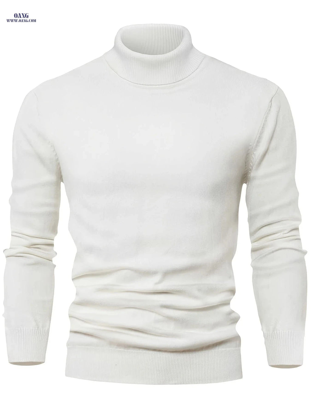 2025 Men's High-Neck Sweater - Warm Blended Knit for Fall/Winter   OAXG 