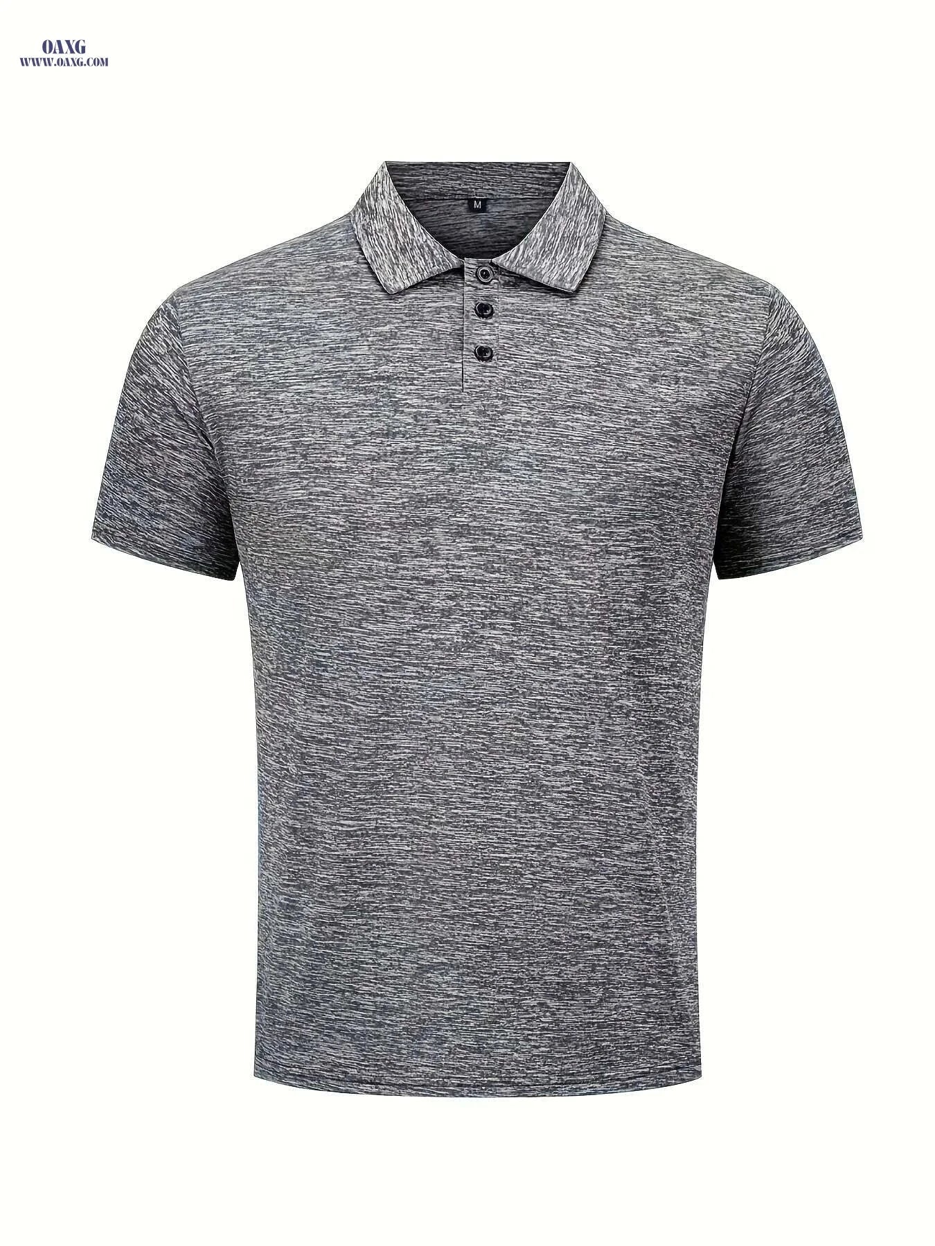 2025 Men's Polo Shirt with Collar - Short Sleeve, Solid Color Style   OAXG Sky Blue / S