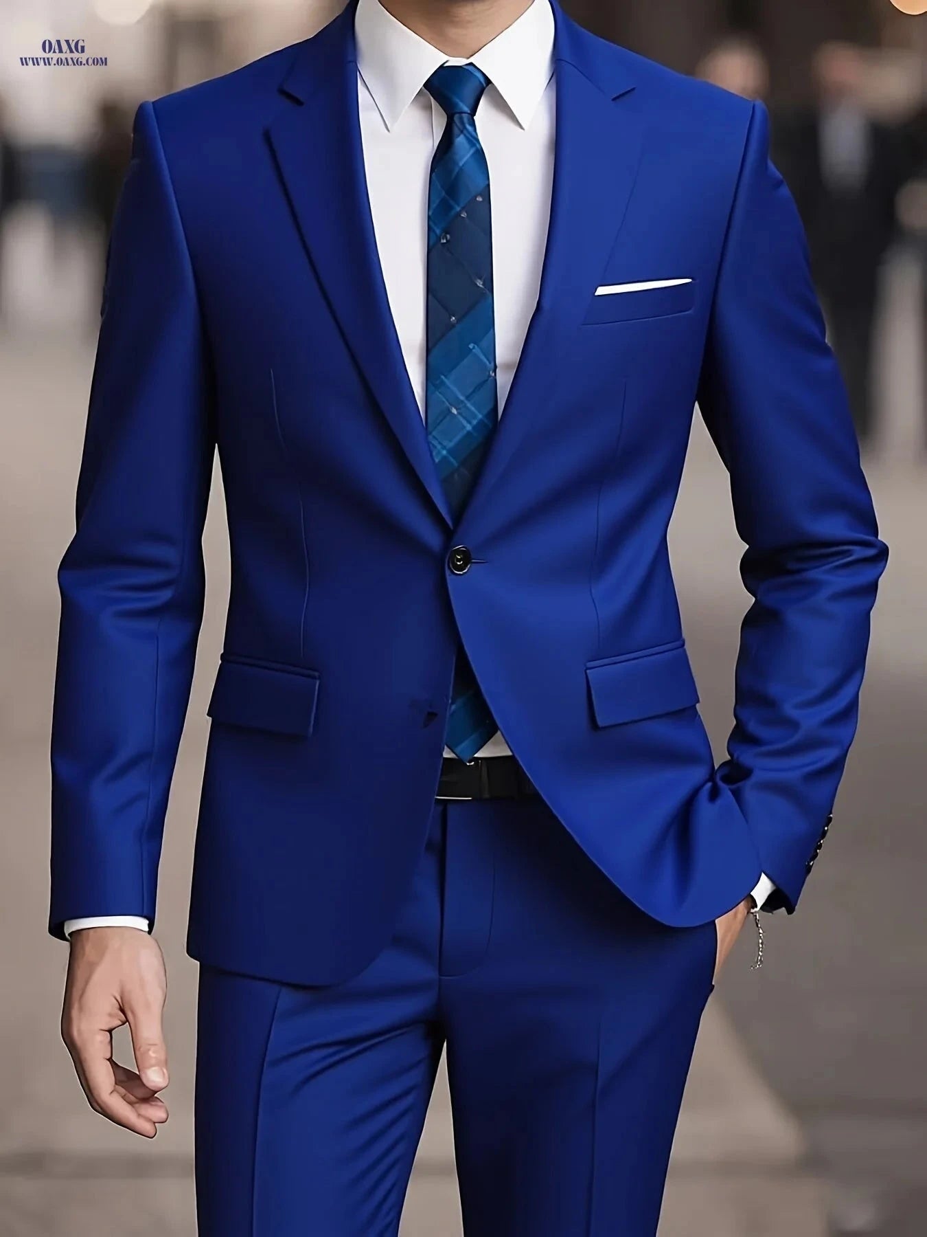 2025 Men's Slim Fit Business Suit - Stretch Fabric, Black Blazer & Pants   OAXG 