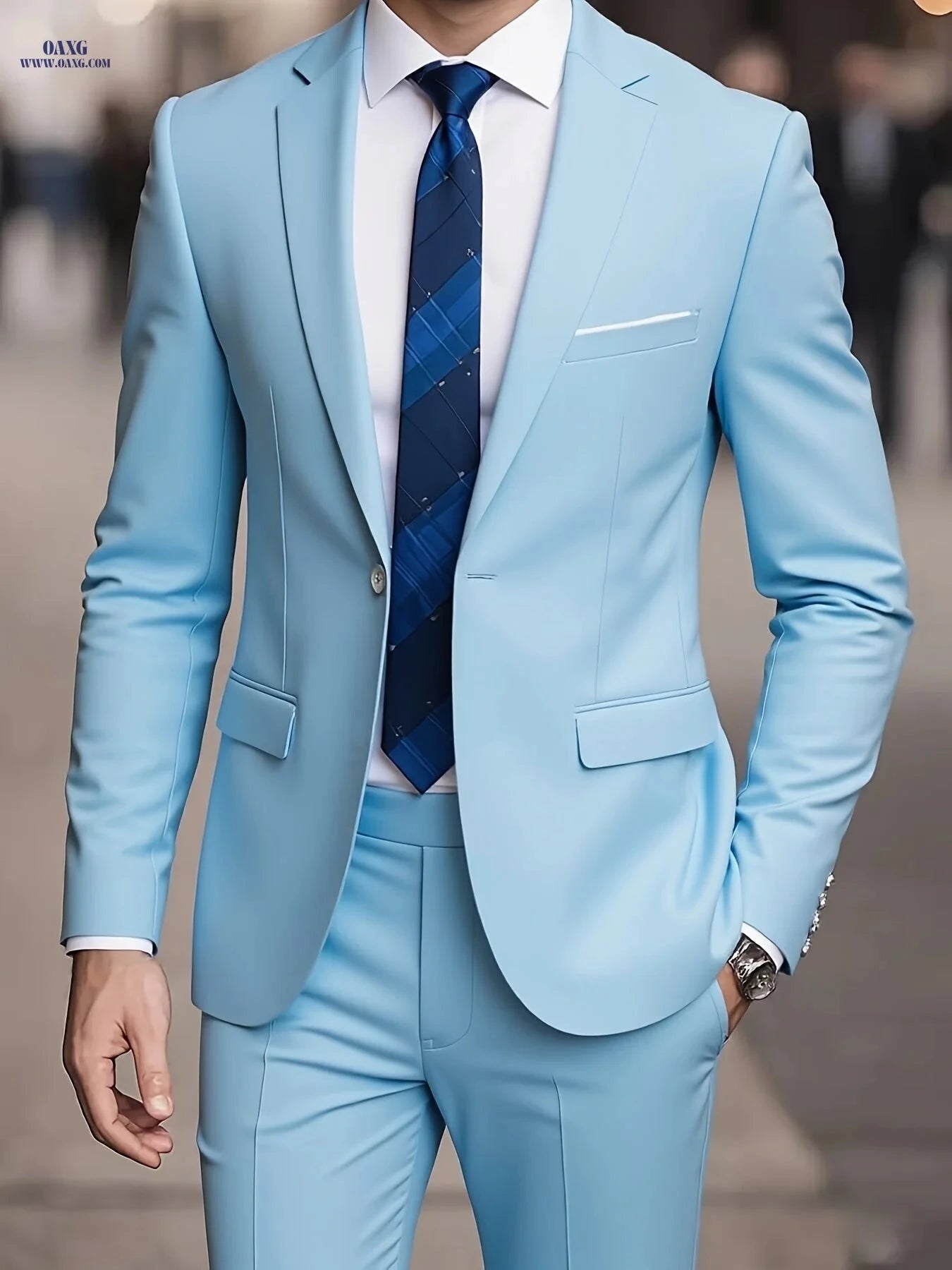 2025 Men's Slim Fit Business Suit - Stretch Fabric, Black Blazer & Pants   OAXG 
