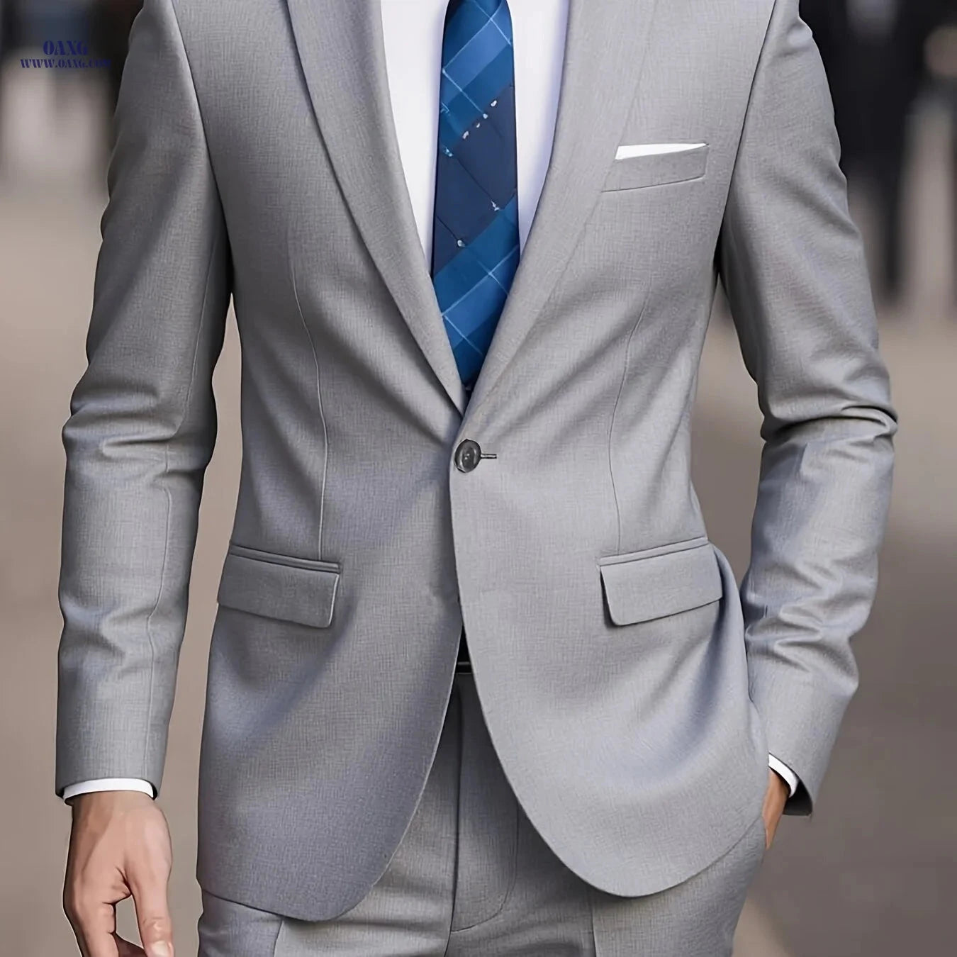 2025 Men's Slim Fit Business Suit - Stretch Fabric, Black Blazer & Pants   OAXG 