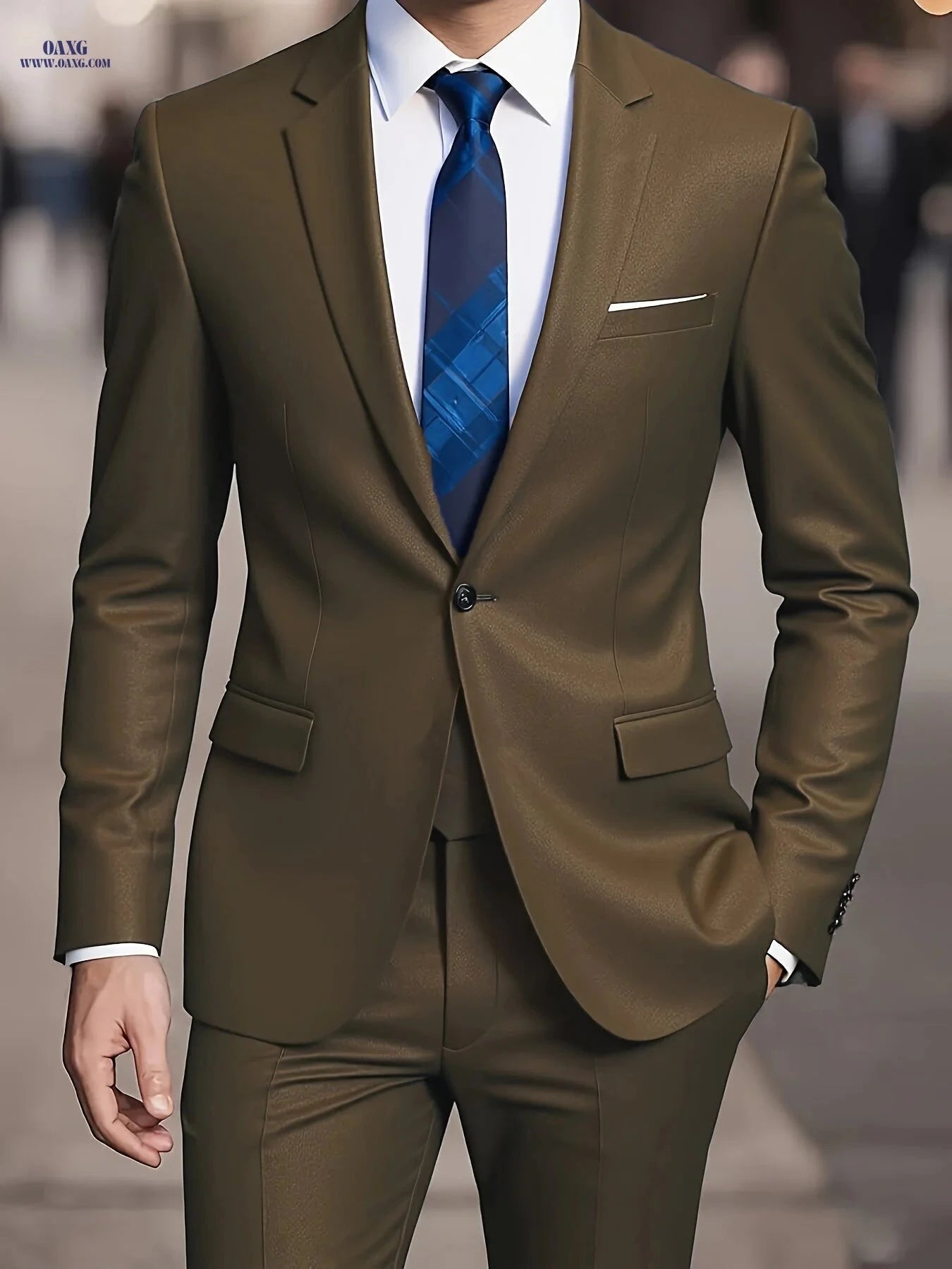 2025 Men's Slim Fit Business Suit - Stretch Fabric, Black Blazer & Pants   OAXG 