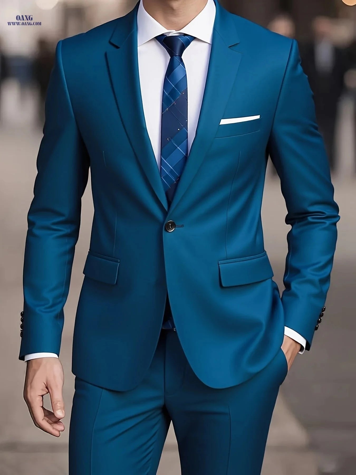 2025 Men's Slim Fit Business Suit - Stretch Fabric, Black Blazer & Pants   OAXG 