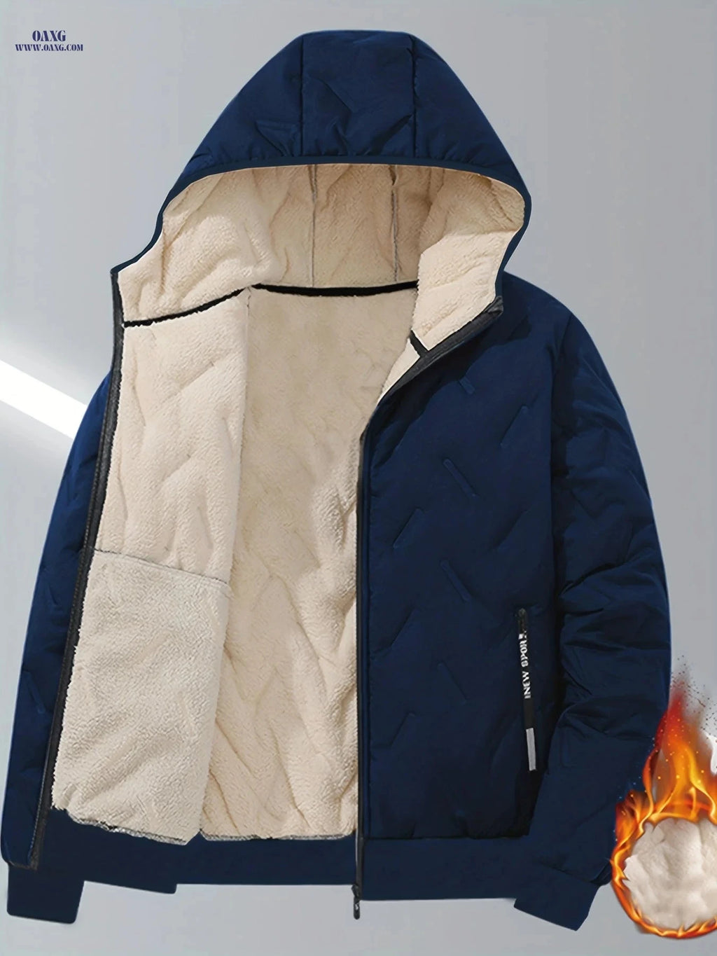 2025 Men's Warm Hooded Cardigan Jacket - Trendy Winter Outerwear   OAXG 